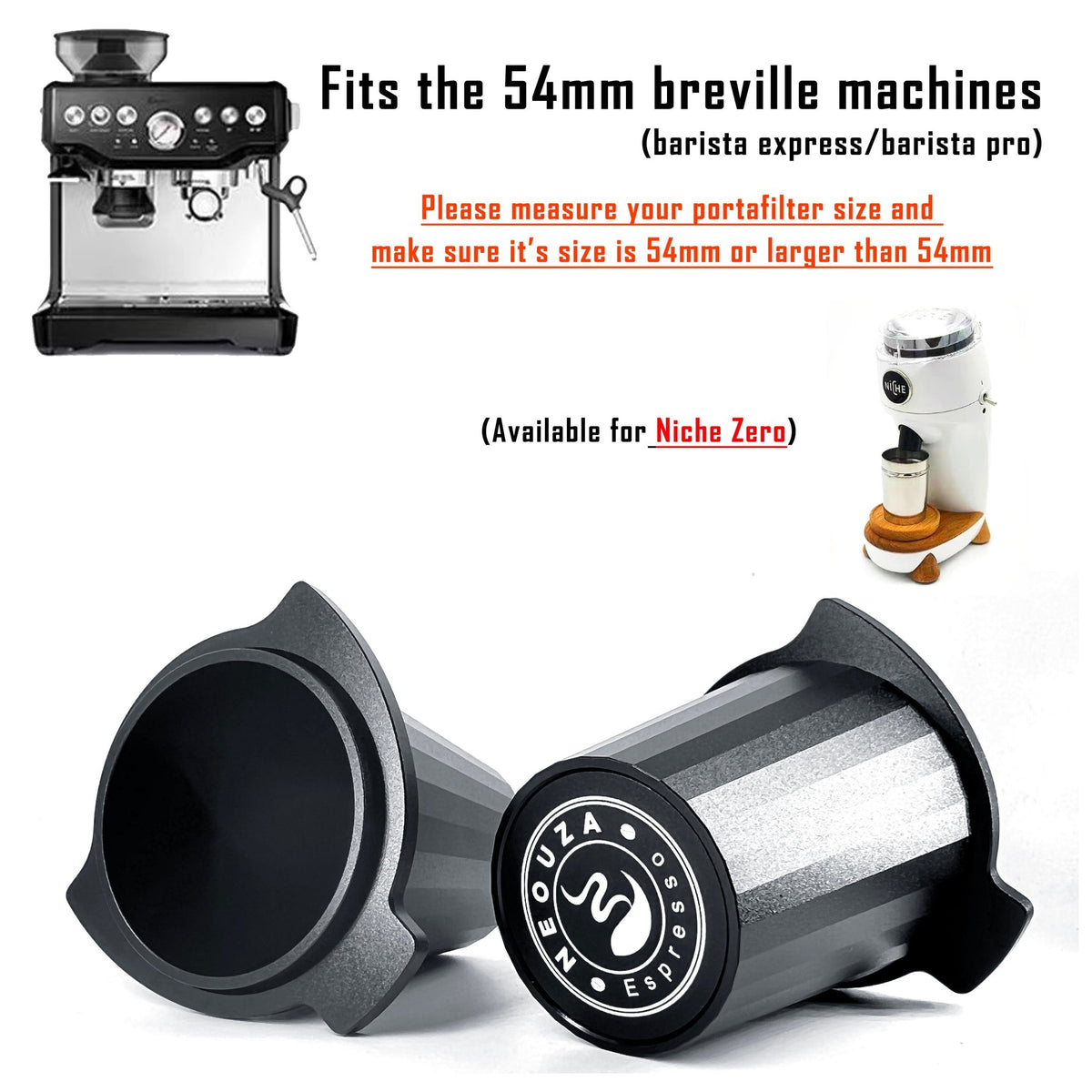 NEOUZA 54mm Espresso Funnel Dosing Cup Aluminum Alloy RDT Spray Compatible for Breville Sage 8 Series 870/875/878/880 Portafilter Coffee Grinder - NEOUZA Official Website