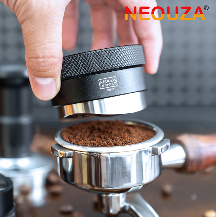 NEOUZA Coffee Gravity Adaptive Distributor for Espresso Portafilter, 51mm,53mm,58mm, Auto Leveling Distributor, Leveler with S-Shaped Base