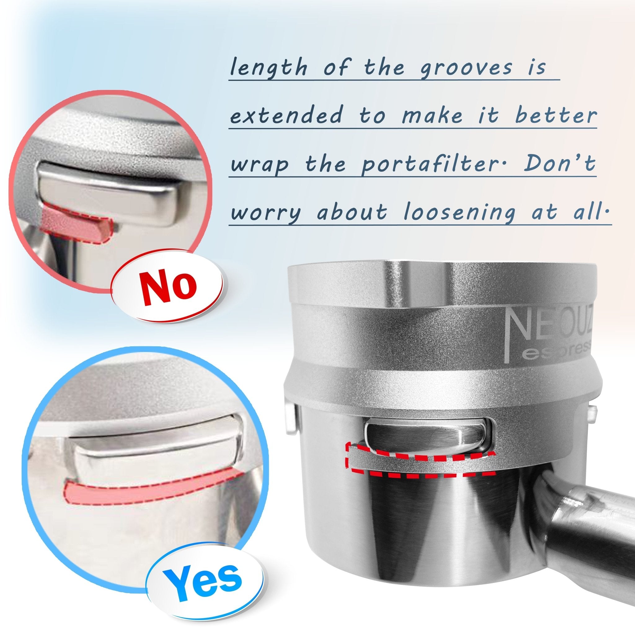 NEOUZA 54mm Dosing Funnel with Grinder Trigger, Hands-Free Auto Dose for Breville BES870/875/878/880 Portafilter - NEOUZA Official Website