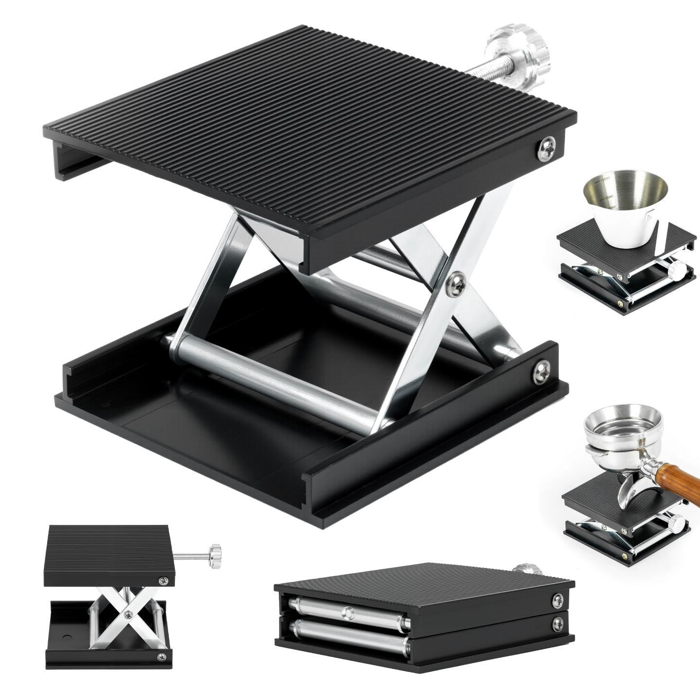 NEOUZA coffee machine splash guard suitable for handleless coffee machines, adjustable from 2-9 cm, used for cleaning espresso extraction precision tool, aluminum base