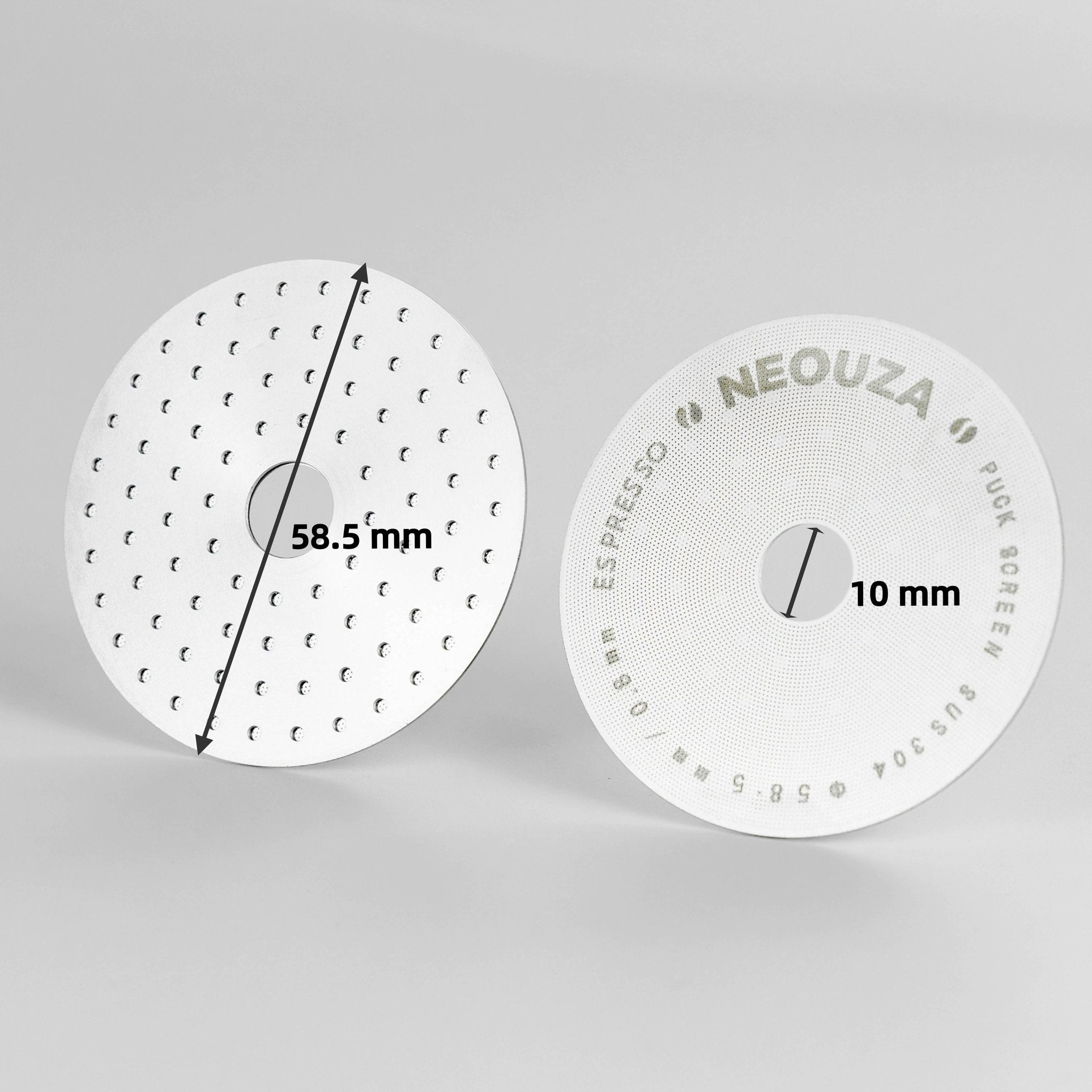 NEOUZA V3 Espresso 58mm Puck Screen with Round Hole in The Middle Screen 0.8mm Thickness Mesh Filter Stainless Steel for Barista Coffee Portafilter Basket Compatible with La Marzocco/Gaggia - NEOUZA Official Website