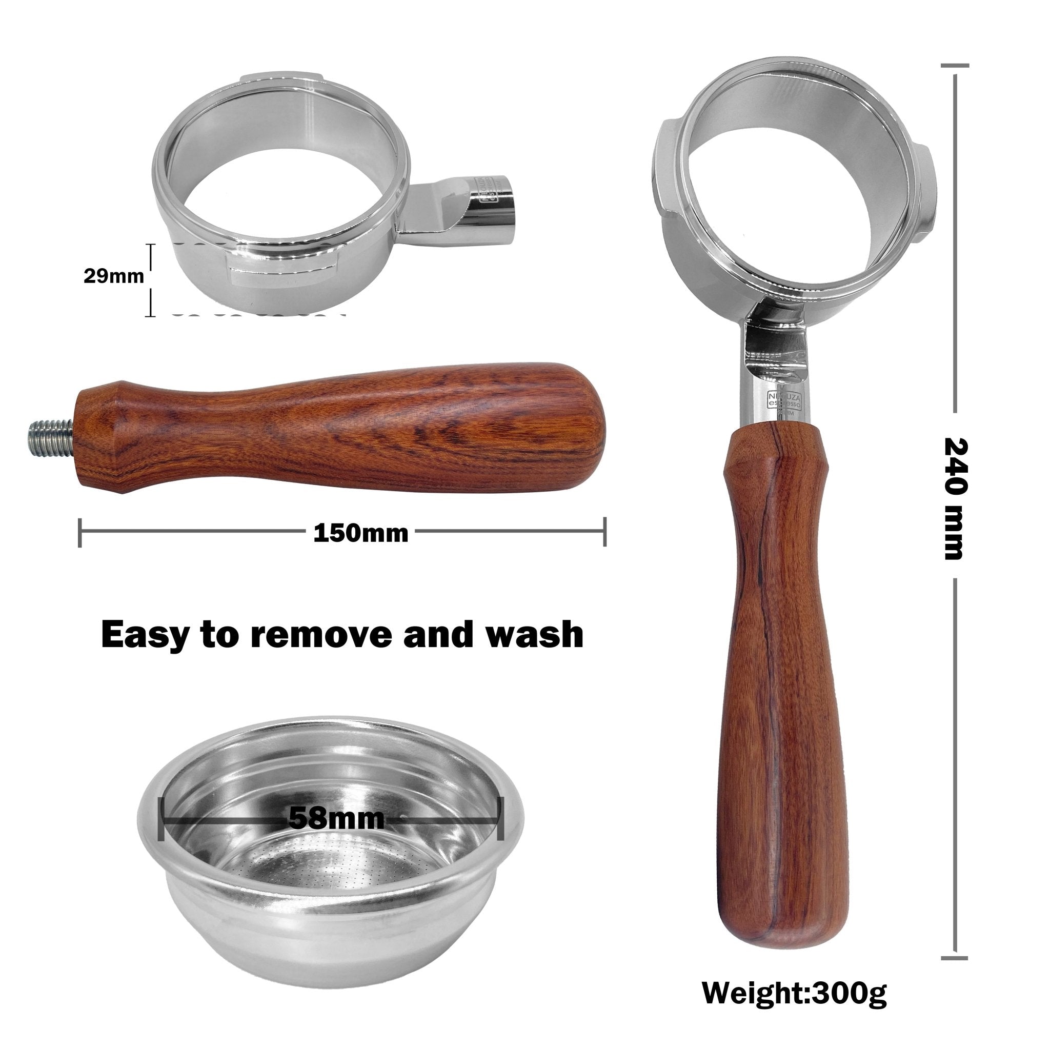 NEOUZA 54mm & 58mm Bottomless Portafilter for Breville 870/875/878/880, 900XL/920XL/980XL/990BSS with Filter Basket, Tamper Mat, Spoon, Cleaning Brush - NEOUZA Official Website