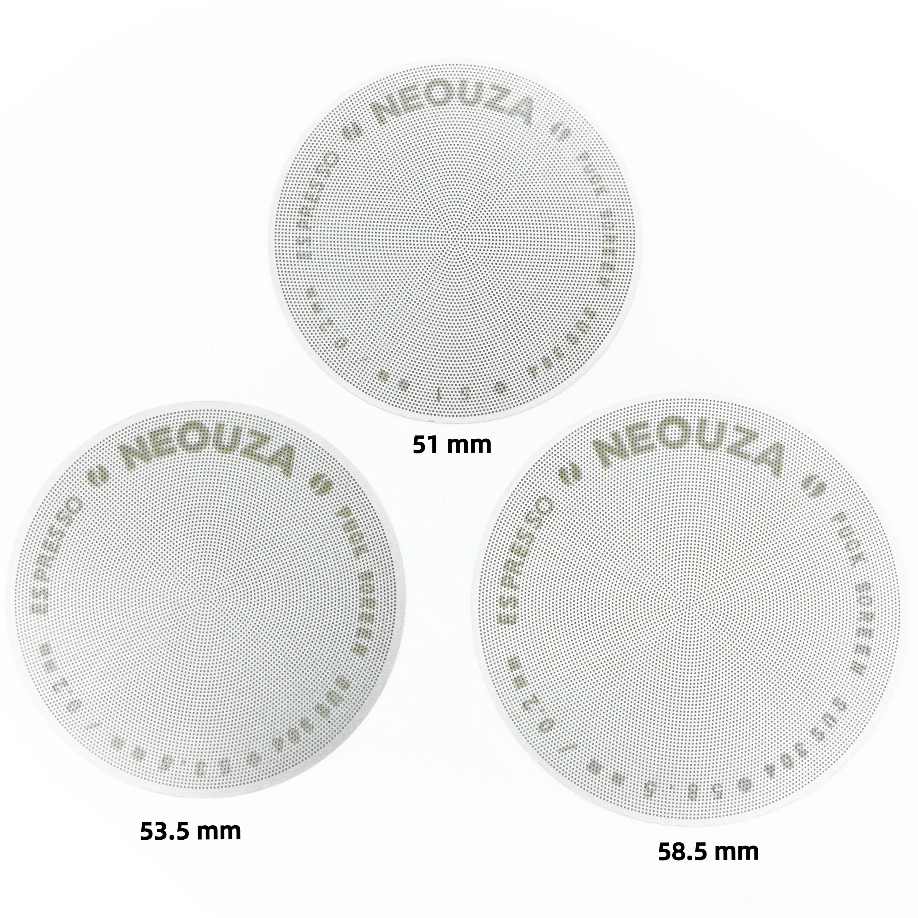 NEOUZA 51/53/58mm Espresso Puck Screen, 0.2mm Ultra Thin Coffee Filter, 304 Stainless Steel Reusable Mesh for Portafilter Basket, No Coffee Dose Reduction
