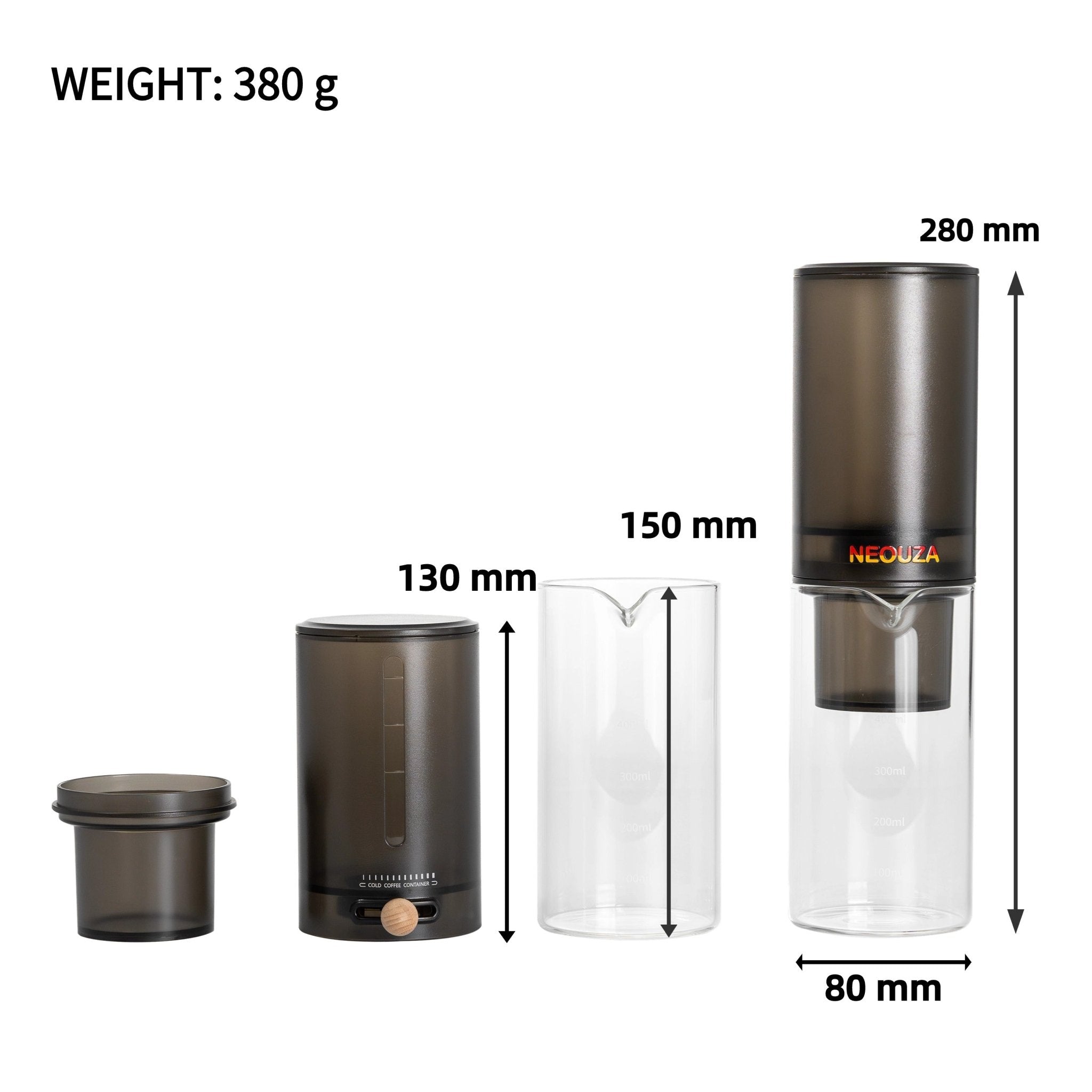 NEOUZA Cold Brew Coffee Maker,Iced Coffee Maker - Infinite Speed Adjustment 400ml Borosilicate Glass with Clear Scie - NEOUZA Official Website