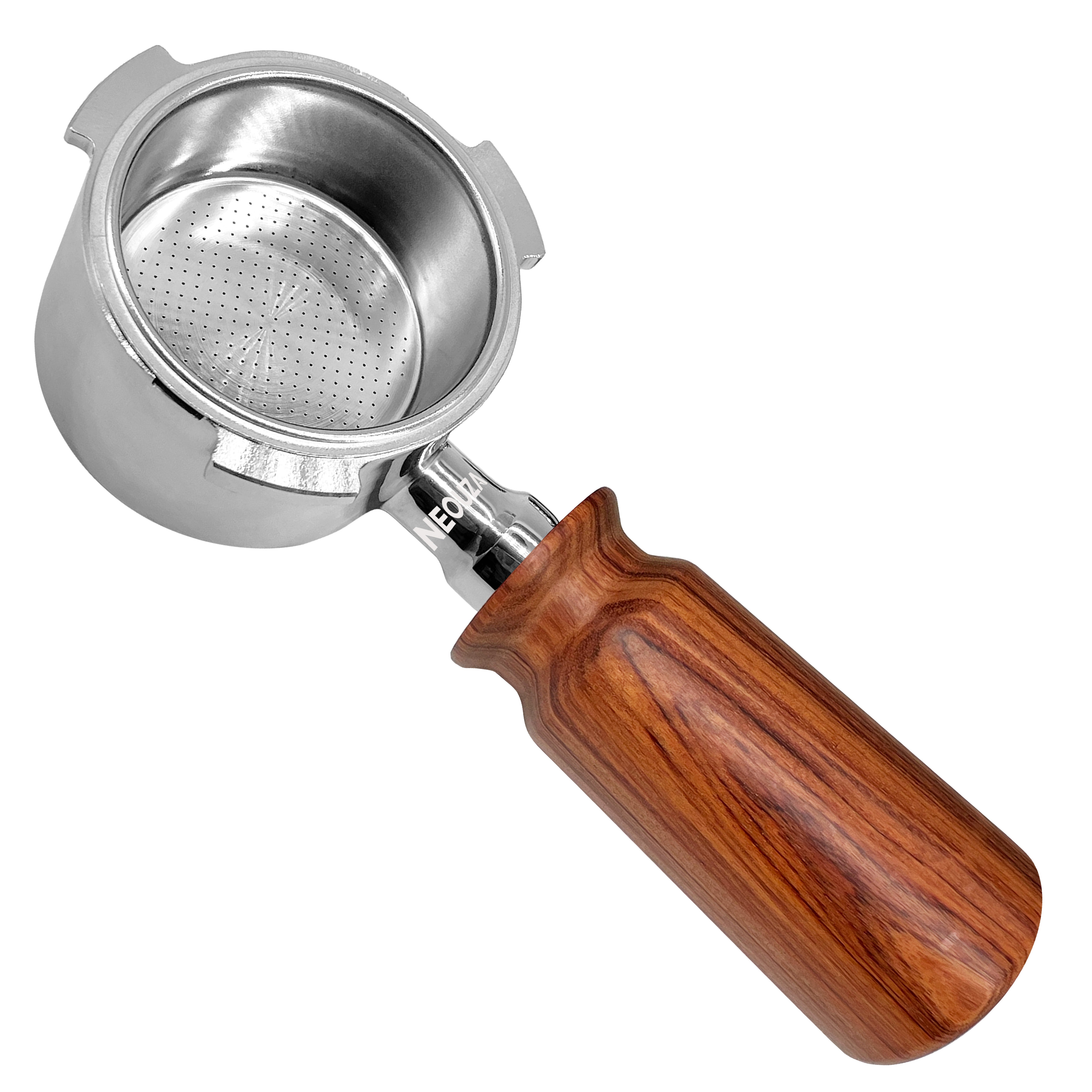 NEOUZA 51mm Espresso Short Wooden Handle Portafilter - Compatible