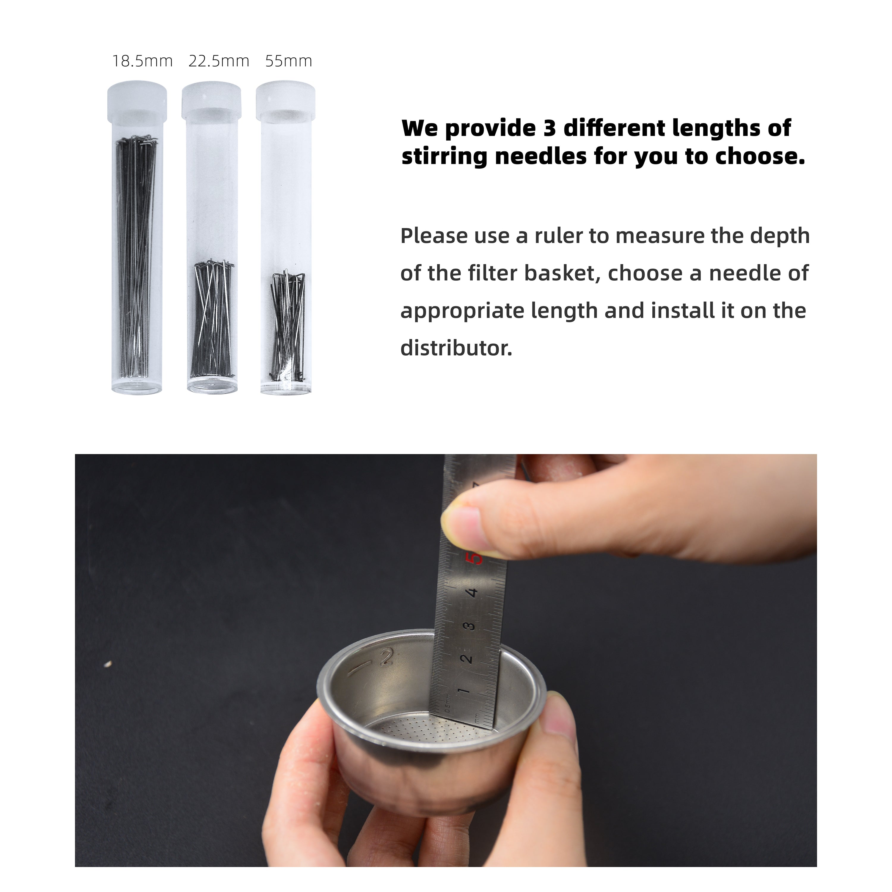 NEOUZA Palm WDT Tool Spinning Espresso Stirrer with Cover,24 Pins, 3 Length Trimmable, Distribution Leveler Accessories for Coffee Machine Portafilters (51/53/58)