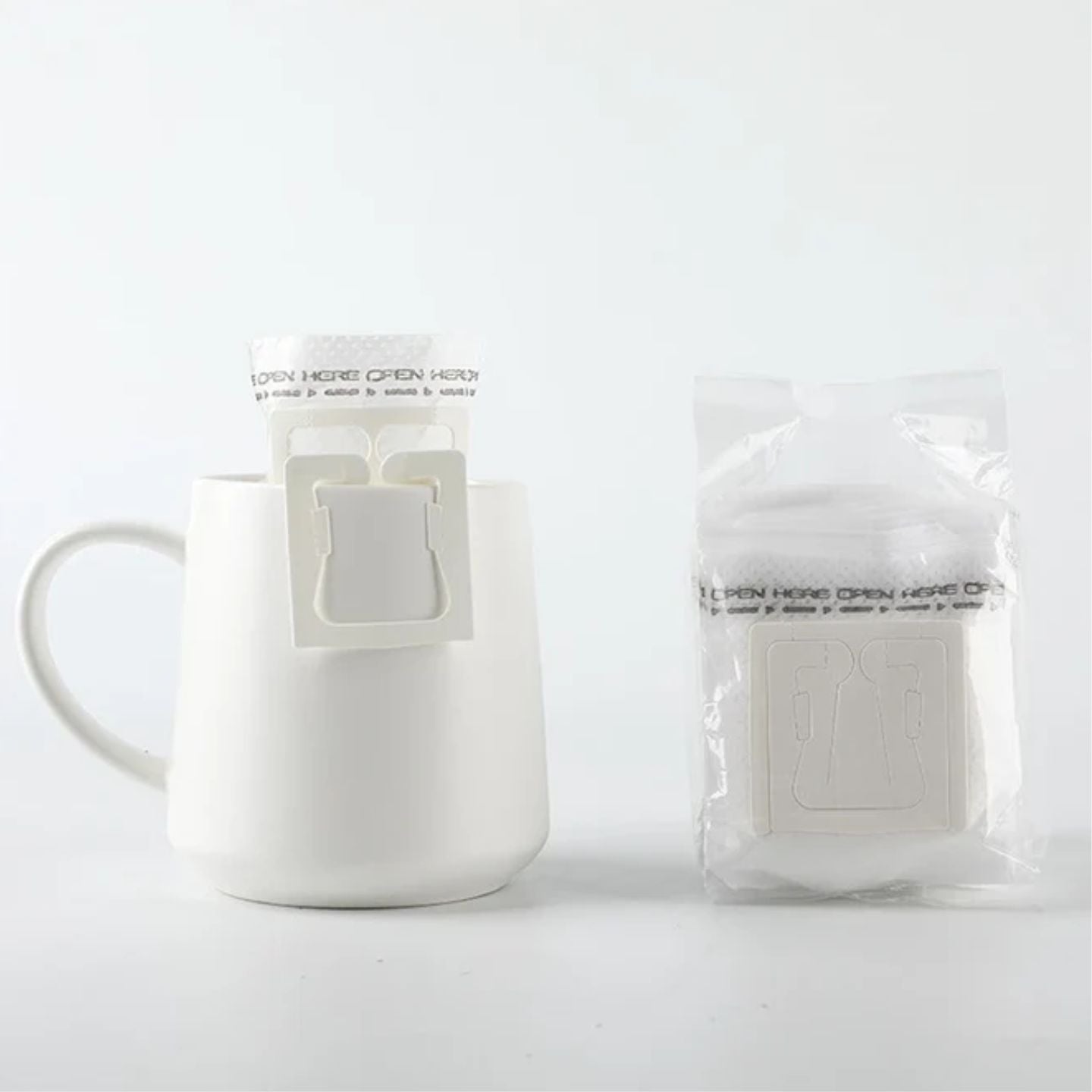NEOUZA 250ml Pour Over Coffee Kettle with 50 Coffee Drip Bags, Silver Gooseneck Kettle, Stainless Steel Drip Coffee Maker Kettle