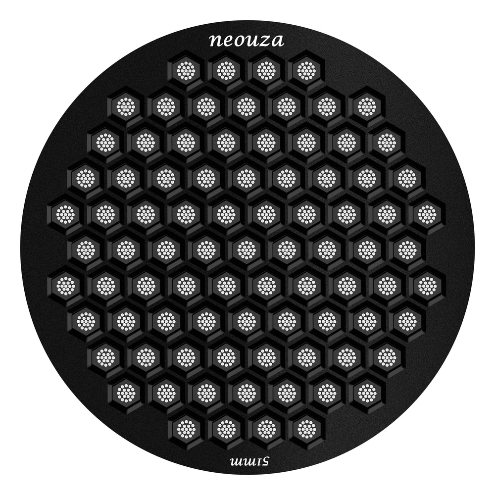 NEOUZA V4 Espresso Puck Screen 0.8mm Thickness Honeycomb Mesh Double Layer Black Protective Coating for Coffee Portafilter Basket (2, Black and Silver, 51mm)