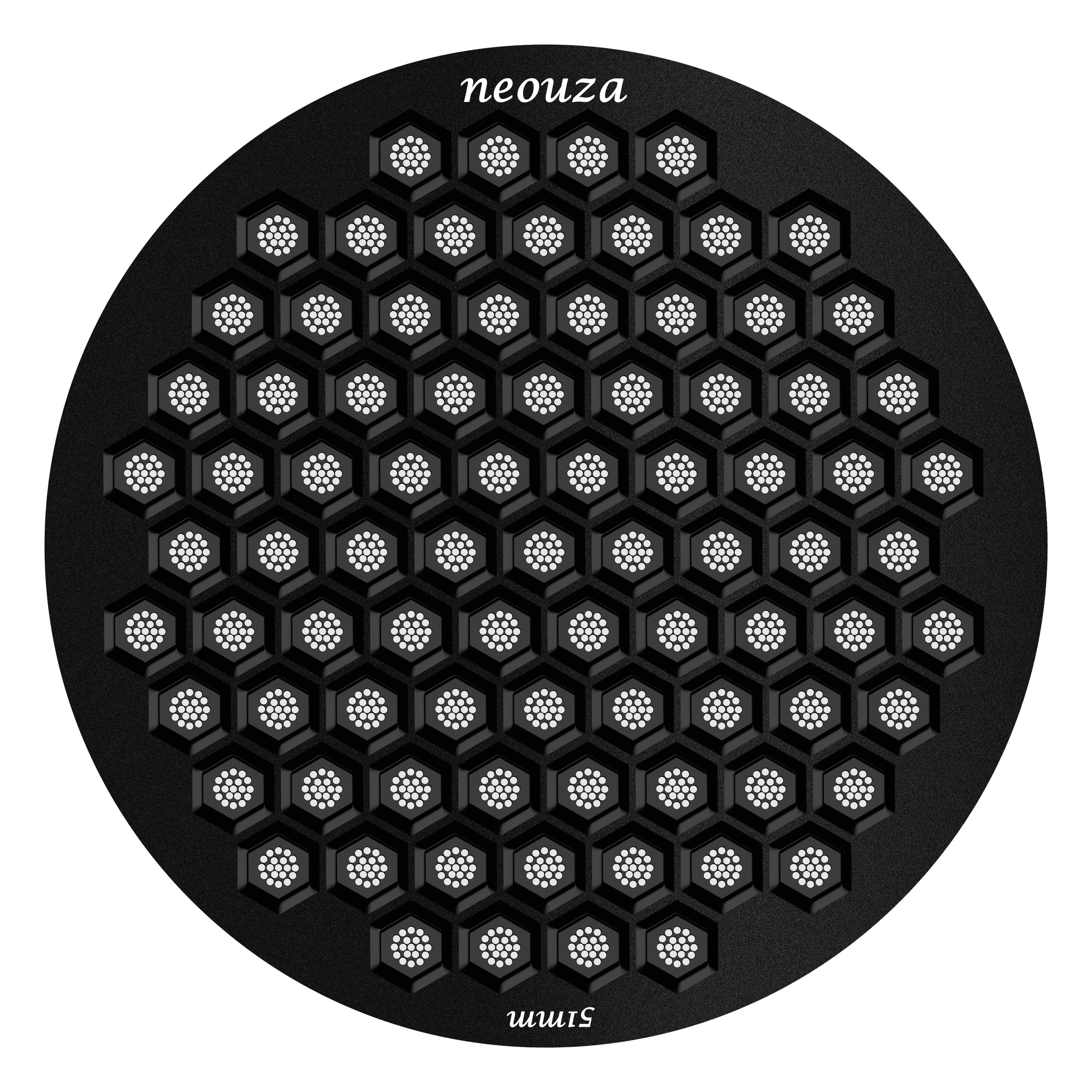 NEOUZA V4 Espresso Puck Screen 0.8mm Thickness Honeycomb Mesh Double Layer Black Protective Coating for Coffee Portafilter Basket (2, Black and Silver, 51mm)