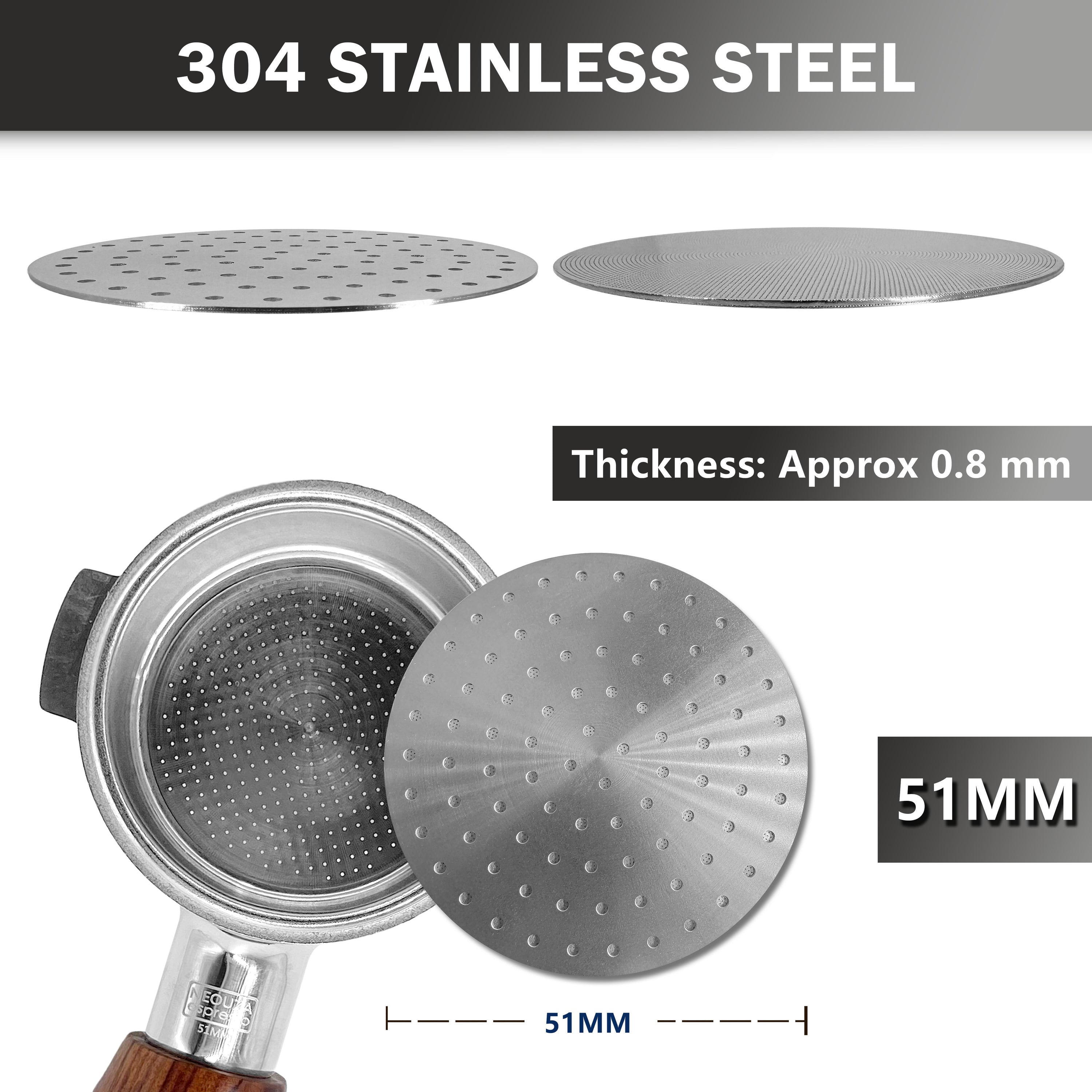 NEOUZA V3 Espresso 51/53/58mm Puck Screen 0.8mm Thickness Mesh Resuable Filter Stainless Steel for Barista Coffee Portafilter Basket