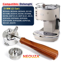51mm Portafilter Compatible with De'Longhi Espresso Machines: BCO420, BCO430, BCO432, EC155, ECO310, EC330, ECP31.21, ECP33.21, ECP35.31, ECP3420, ECP3630, ECP3220, EC270 - NEOUZA Official Website