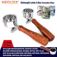 51mm Portafilter Compatible with De'Longhi Espresso Machines: BCO420, BCO430, BCO432, EC155, ECO310, EC330, ECP31.21, ECP33.21, ECP35.31, ECP3420, ECP3630, ECP3220, EC270 - NEOUZA Official Website