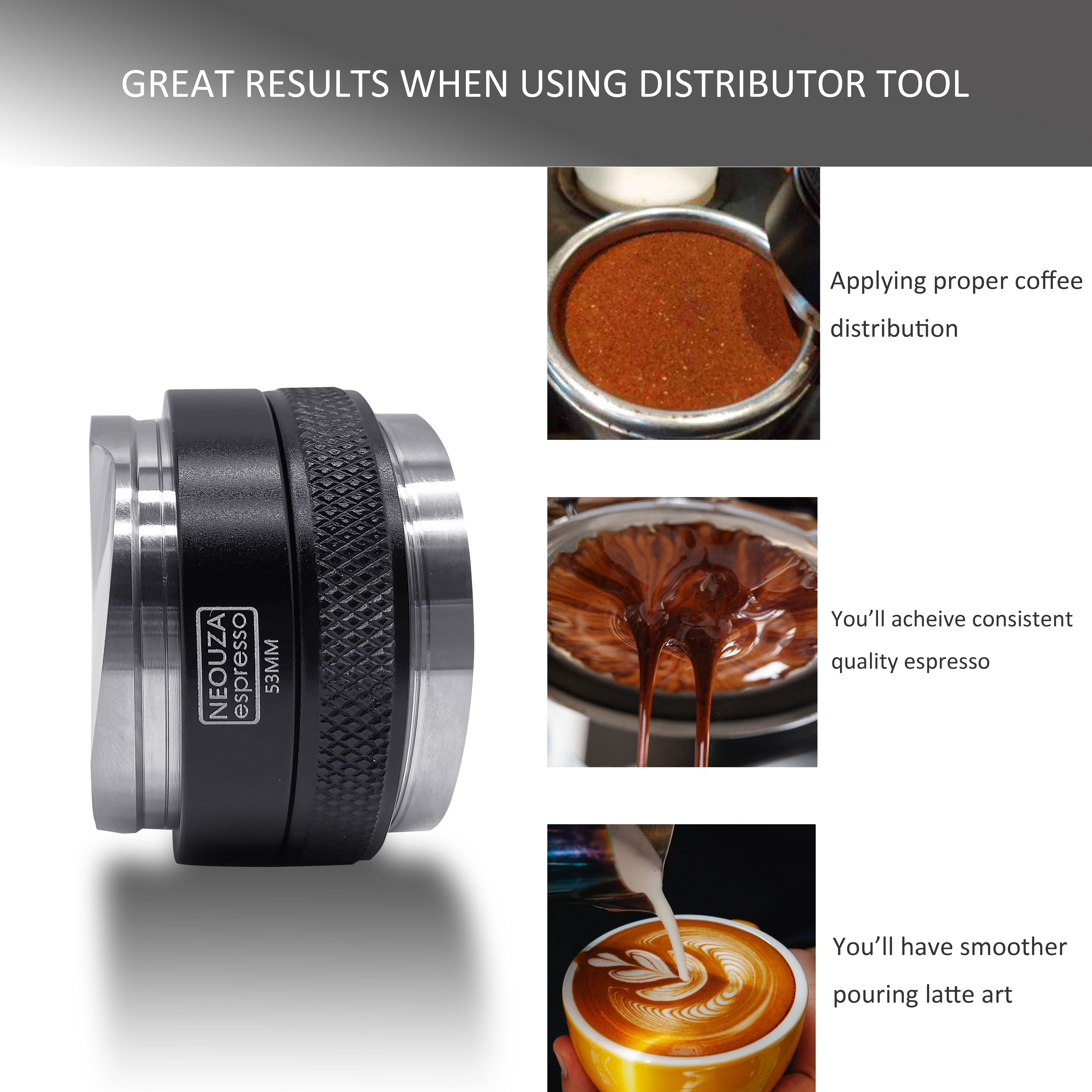 NEOUZA 2-in-1 Coffee Distributor & Tamper – Dual Head, Adjustable