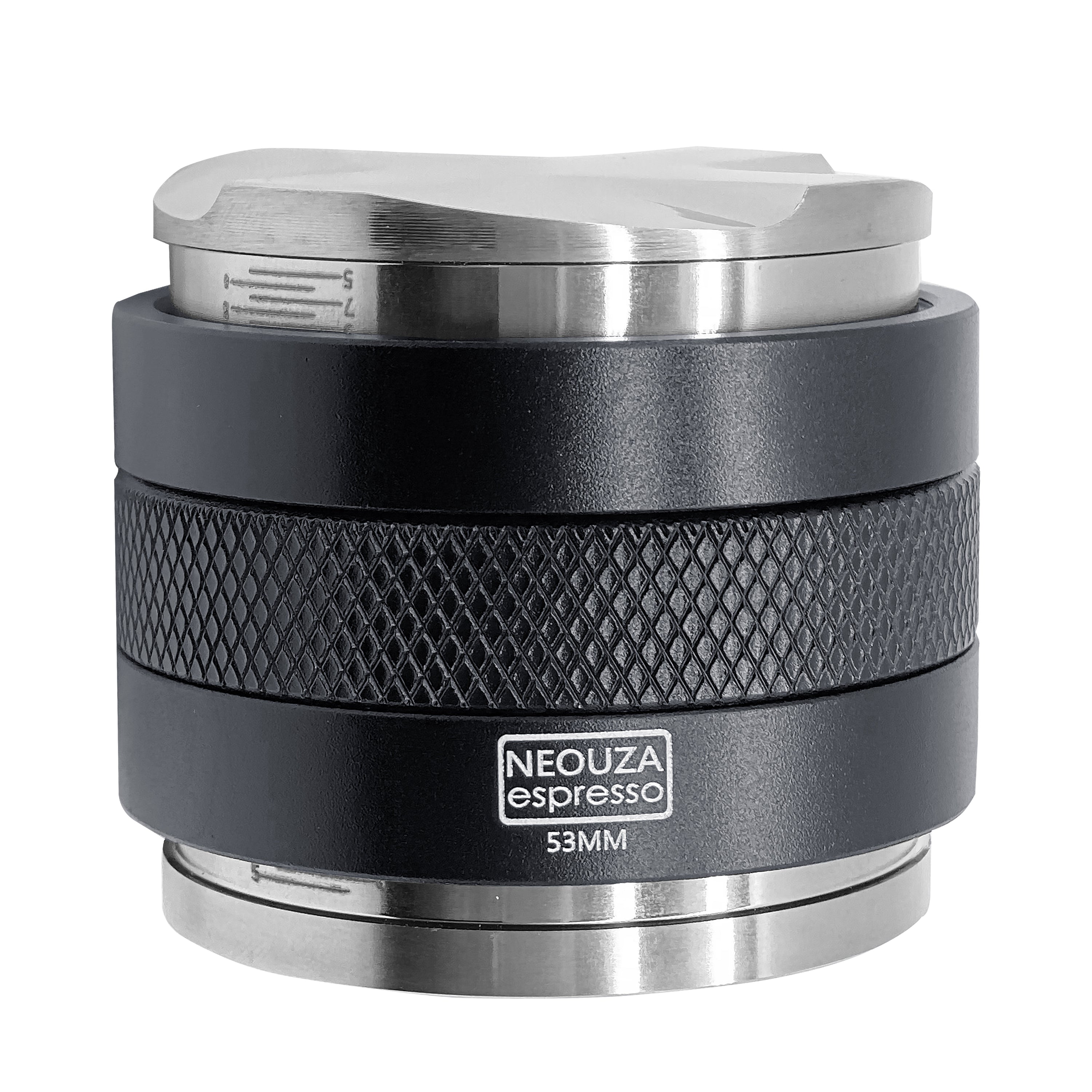 NEOUZA 51mm/53mm/58mm Laser-Calibration Coffee Distributor & Tamper, Dual-Head Espresso Leveler with Adjustable Depth, Fits E61 Group Portafilter