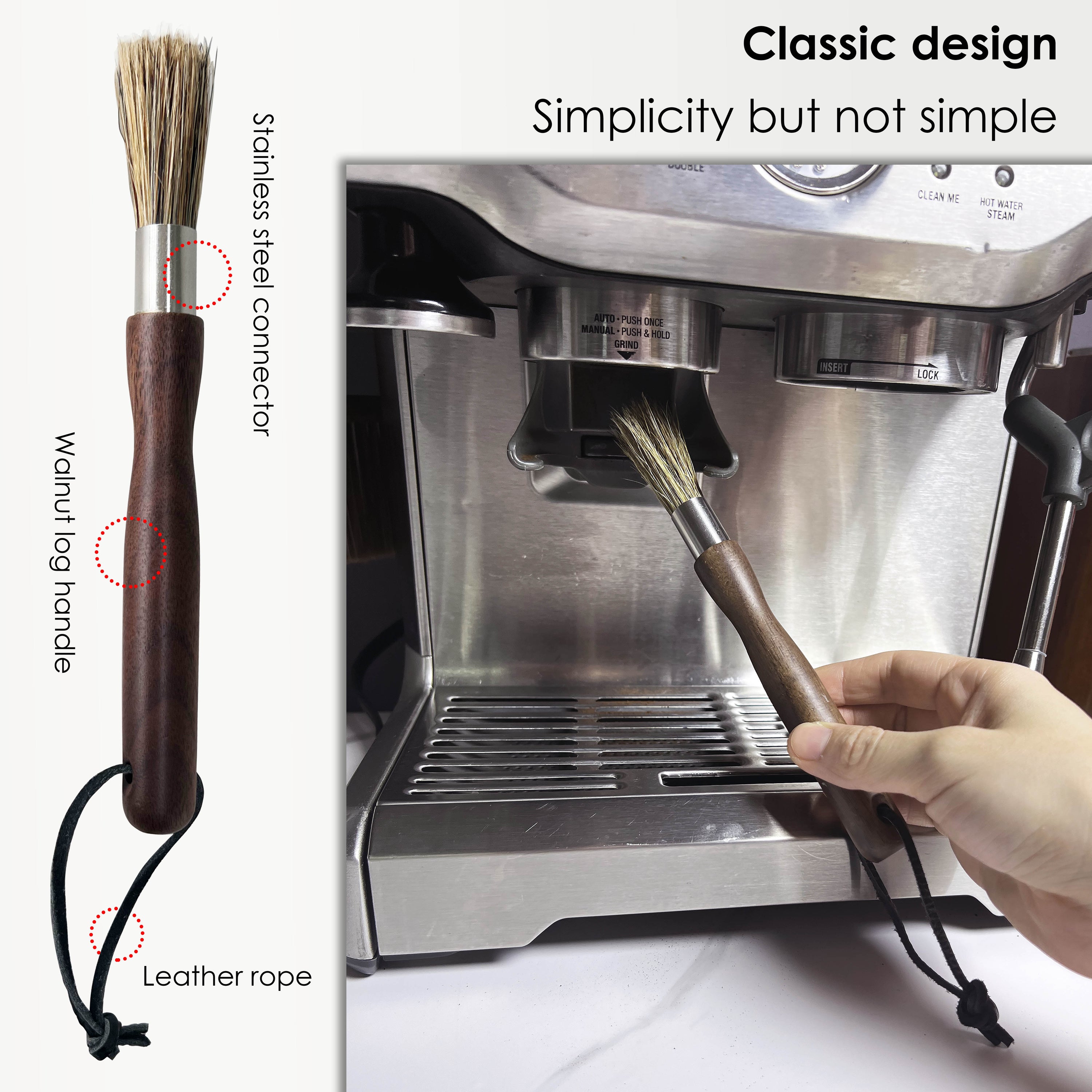 NEOUZA Espresso Machine Cleaning Tool Kit - Brushes for Brewing Group Head, Grinder and Coffee Bar, Air Blower