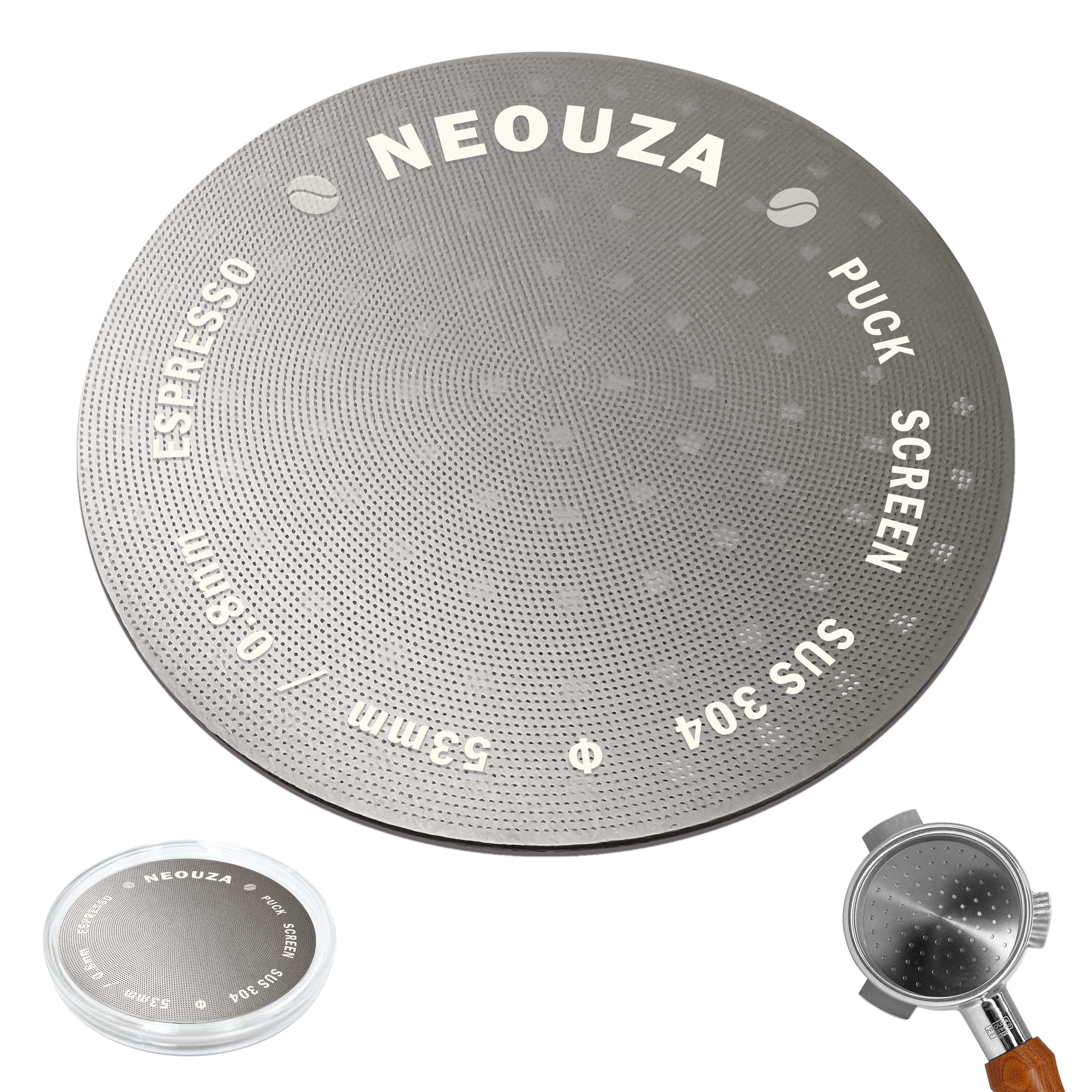NEOUZA V3 Espresso 51/53/58mm Puck Screen 0.8mm Thickness Mesh Resuable Filter Stainless Steel for Barista Coffee Portafilter Basket