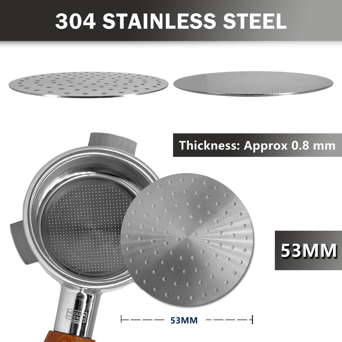 NEOUZA V3 Espresso 51/53/58mm Puck Screen 0.8mm Thickness Mesh Resuable Filter Stainless Steel for Barista Coffee Portafilter Basket - NEOUZA Official Website