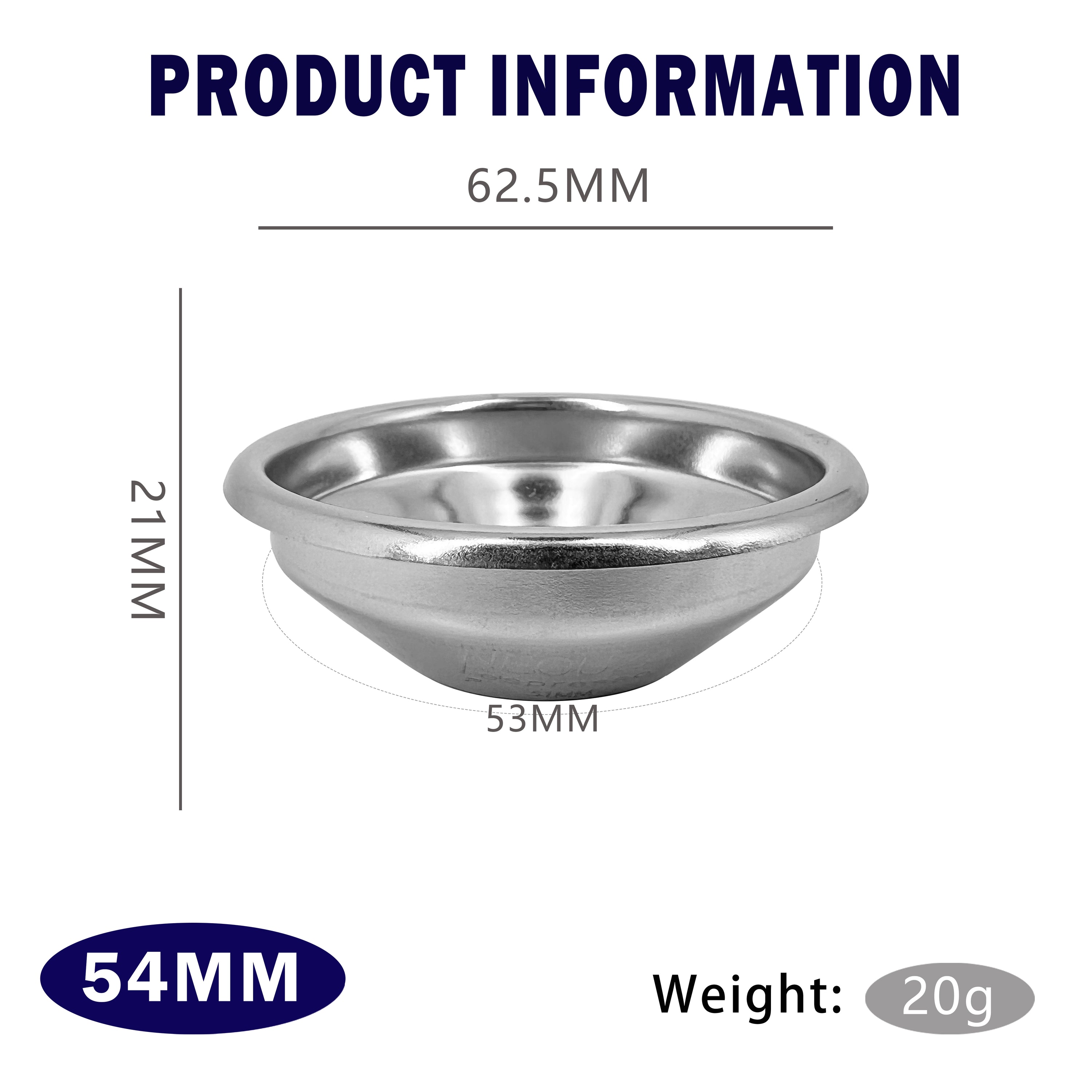 NEOUZA Filterkorb 54 mm für Espressomaschine Breville, Espressozubehör, Barista-Ersatzteile, bodenloser Siebträger aus 304 Edelstahl, 2 Tassen 