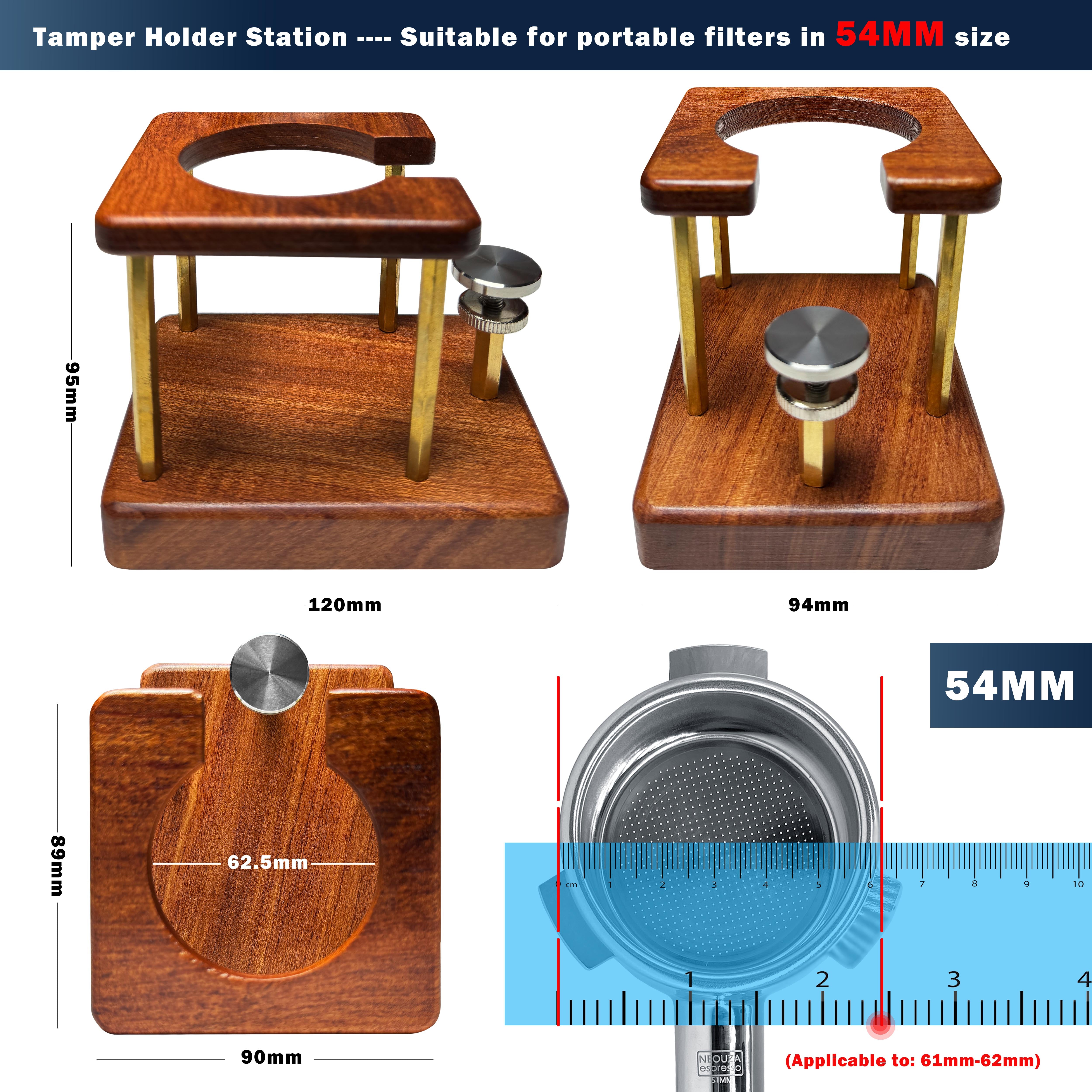 SOMABITO 先端パーツ真鍮・鉄製＆トーチスタンド NEOUZA Coffee Tamping Station, Portafilter Stand Holder, Fits Most