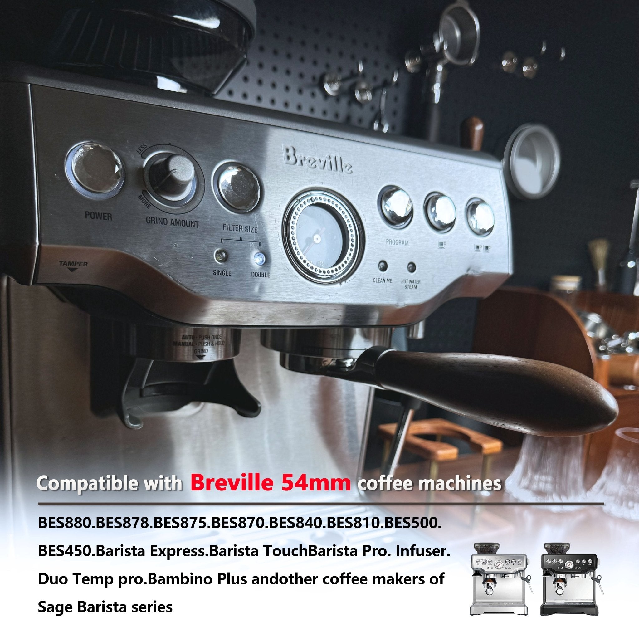 NEOUZA 54mm Bottomless Portafilter, Flat Base for Stability