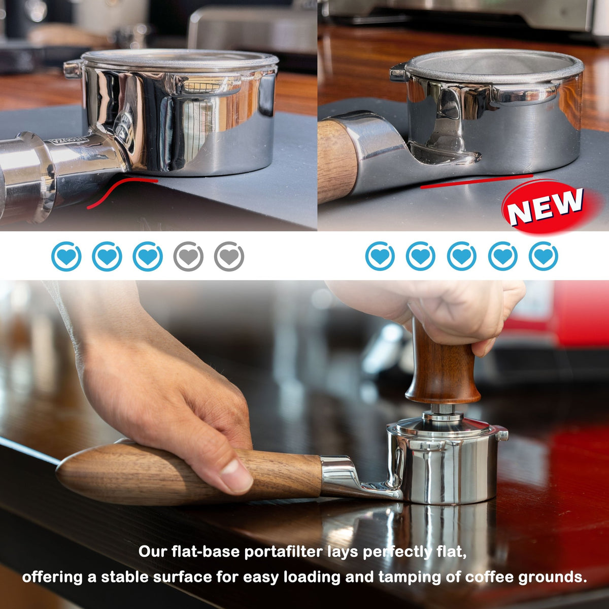 NEOUZA 54mm Bottomless Portafilter, Flat Base for Stability, Compatible with Breville 870/875/878/880 Coffee Machines, 304 Stainless Steel - NEOUZA Official Website