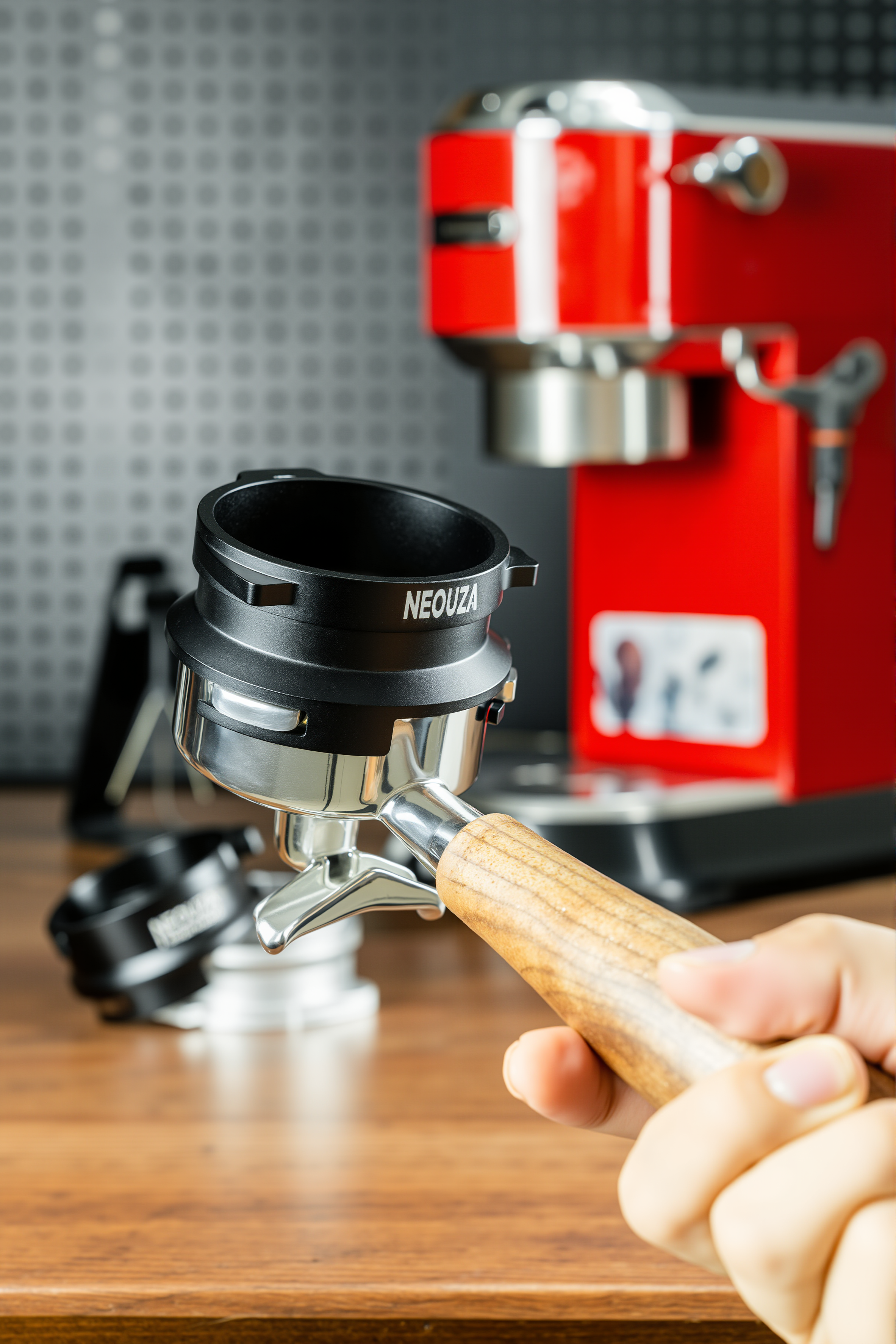 NEOUZA 58mm Three-Ear Black Powder Ring can be used for Barsetto, Petrus3899, Maximsdeparis, Hauswirt, Couplux to save coffee powder and increase efficiency