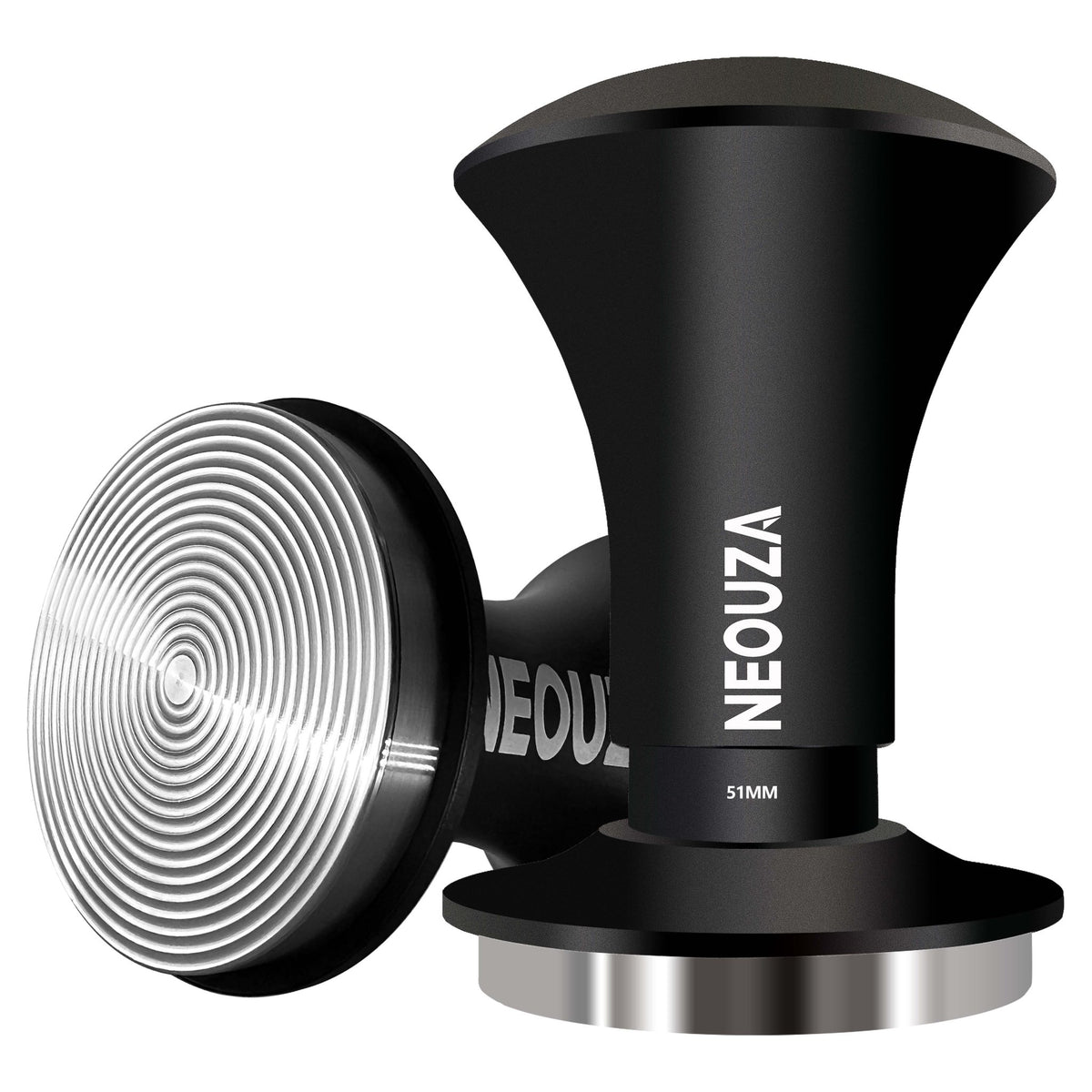 NEOUZA Espresso Tamper V2 49/51/53/58mm Dual Calibrated Spring Loaded for Coffee Machine Portafilter, Anti Pressure Deflection, Refined Handle, Stainless Ripple Base - NEOUZA Official Website