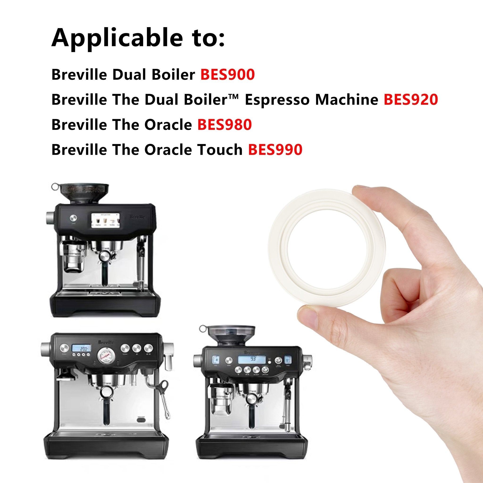 NEOUZA Silicone Gasket for Espresso Machine – 51mm/54mm/58mm, 2Pcs O-Ring for DeLonghi Dedica, Breville Sage, BES900/BES920/BES980/BES990 - NEOUZA Official Website
