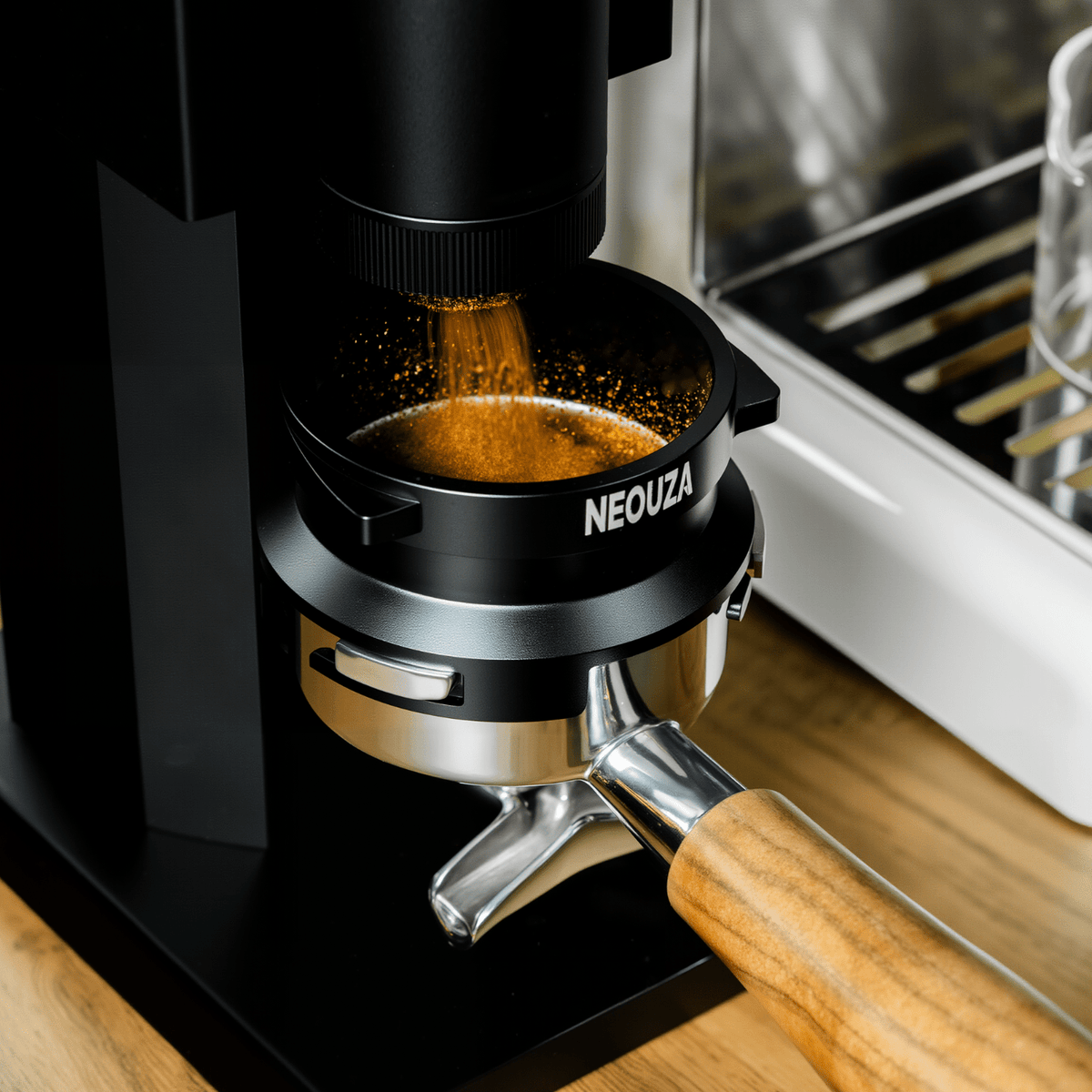 NEOUZA 58mm Three-Ear Black Powder Ring can be used for Barsetto, Petrus3899, Maximsdeparis, Hauswirt, Couplux to save coffee powder and increase efficiency - NEOUZA Official Website