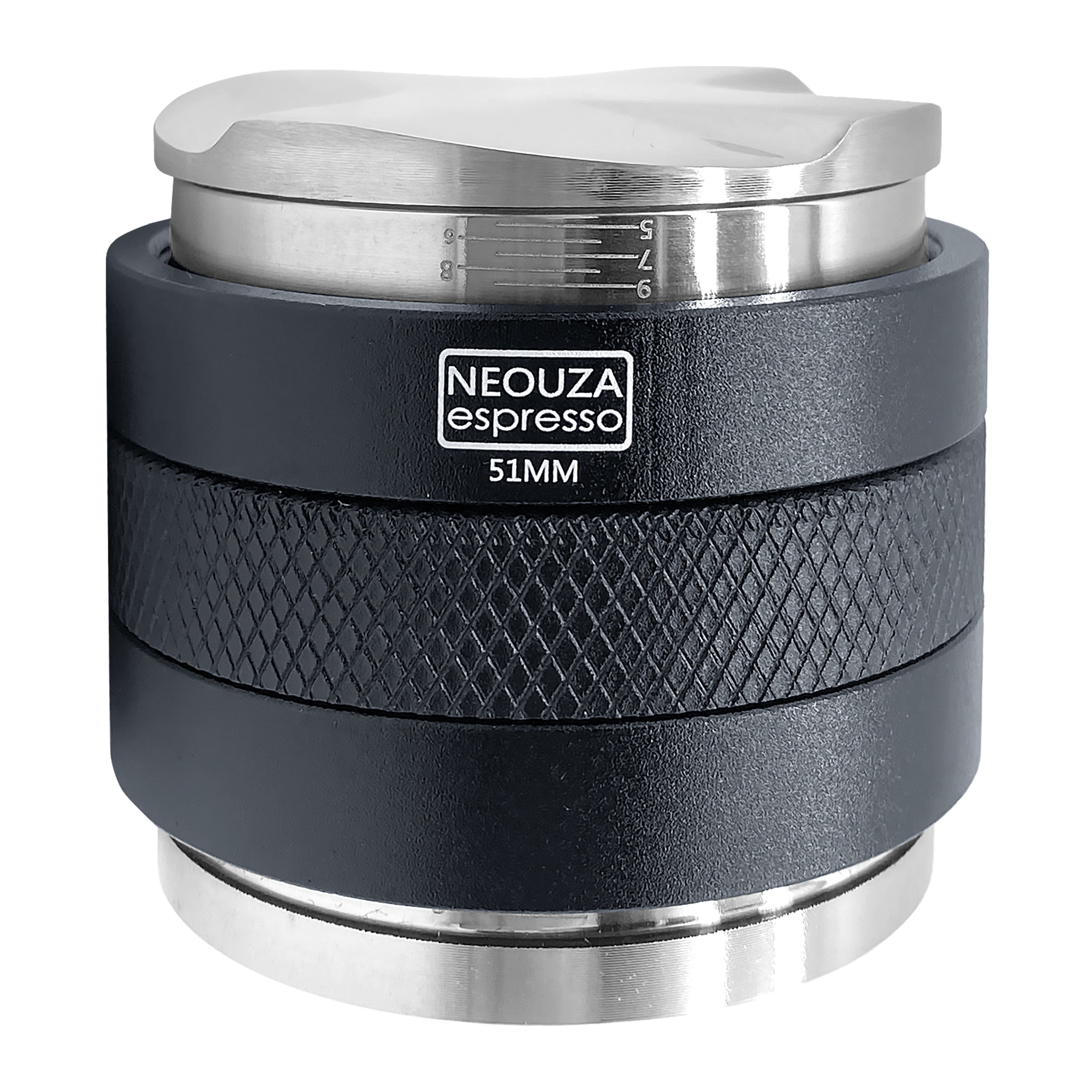 NEOUZA 51mm/53mm/58mm Laser-Calibration Coffee Distributor & Tamper, Dual-Head Espresso Leveler with Adjustable Depth, Fits E61 Group Portafilter