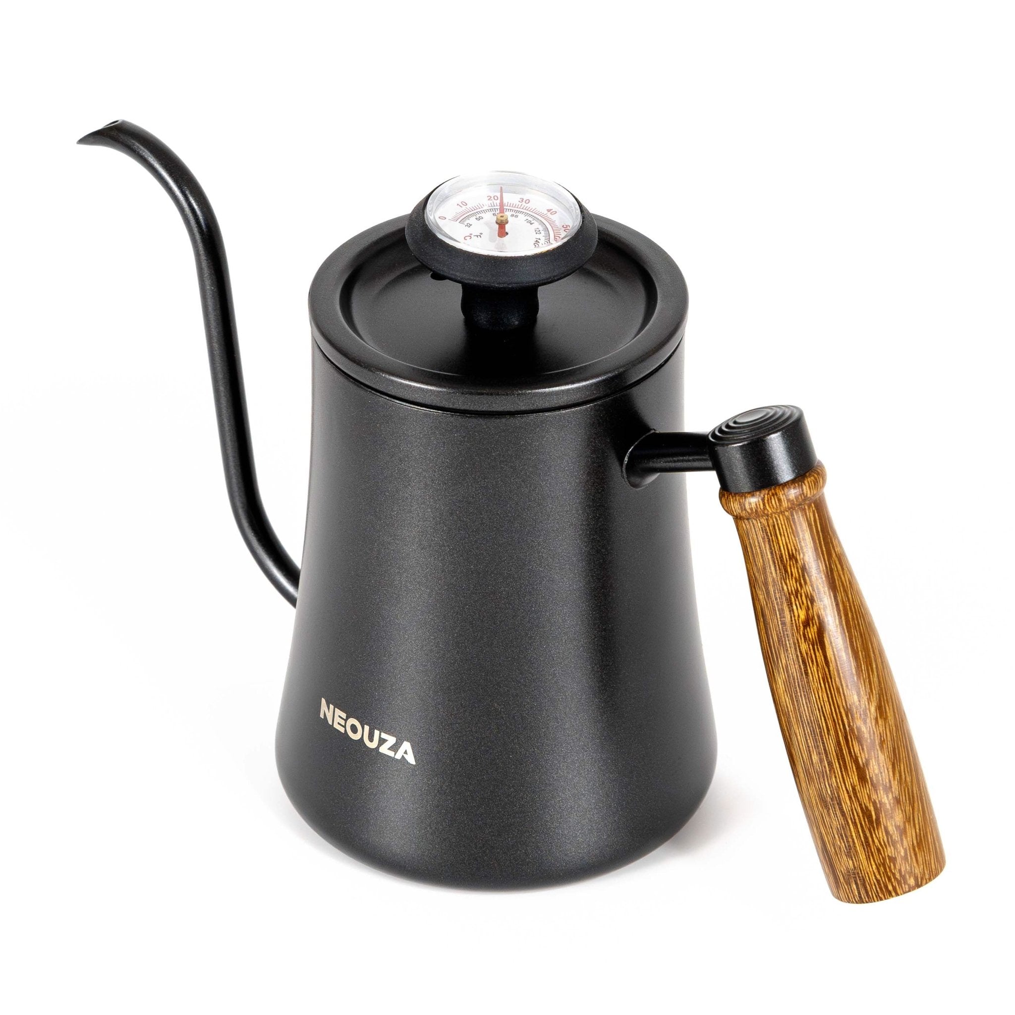 NEOUZA 600ml Gooseneck Kettle with Thermometer, 304 Stainless Steel Stovetop Safe Kettle for Pour Over Coffee and Tea, Precision Spout & Wooden Handle - NEOUZA Official Website