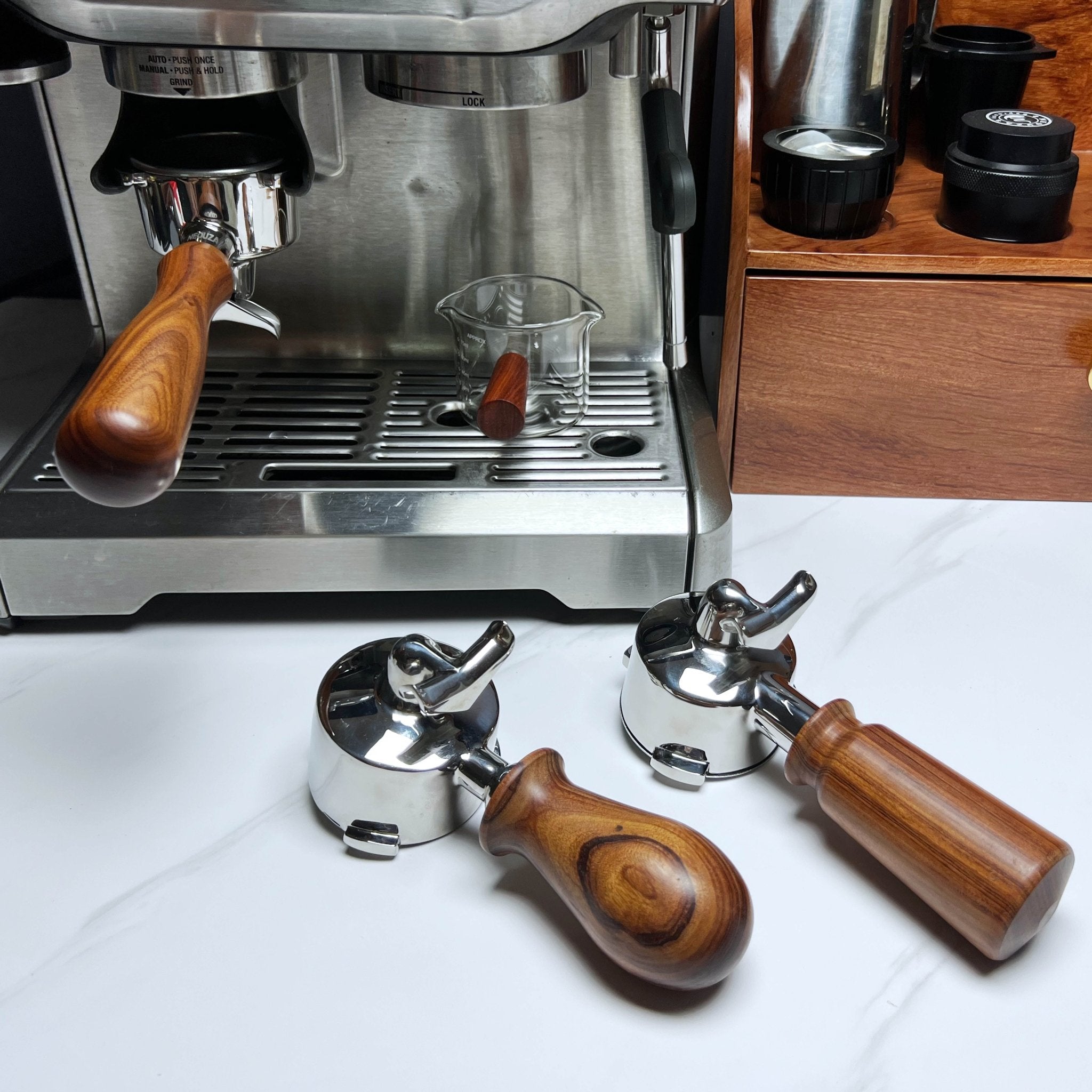 NEOUZA 51mm Portafilter for Donlim,Duchess,Petrus,Baumann,Giselle Coffee Machines with Stainless Steel Replacement Filter Basket Wooden Handle - NEOUZA Official Website