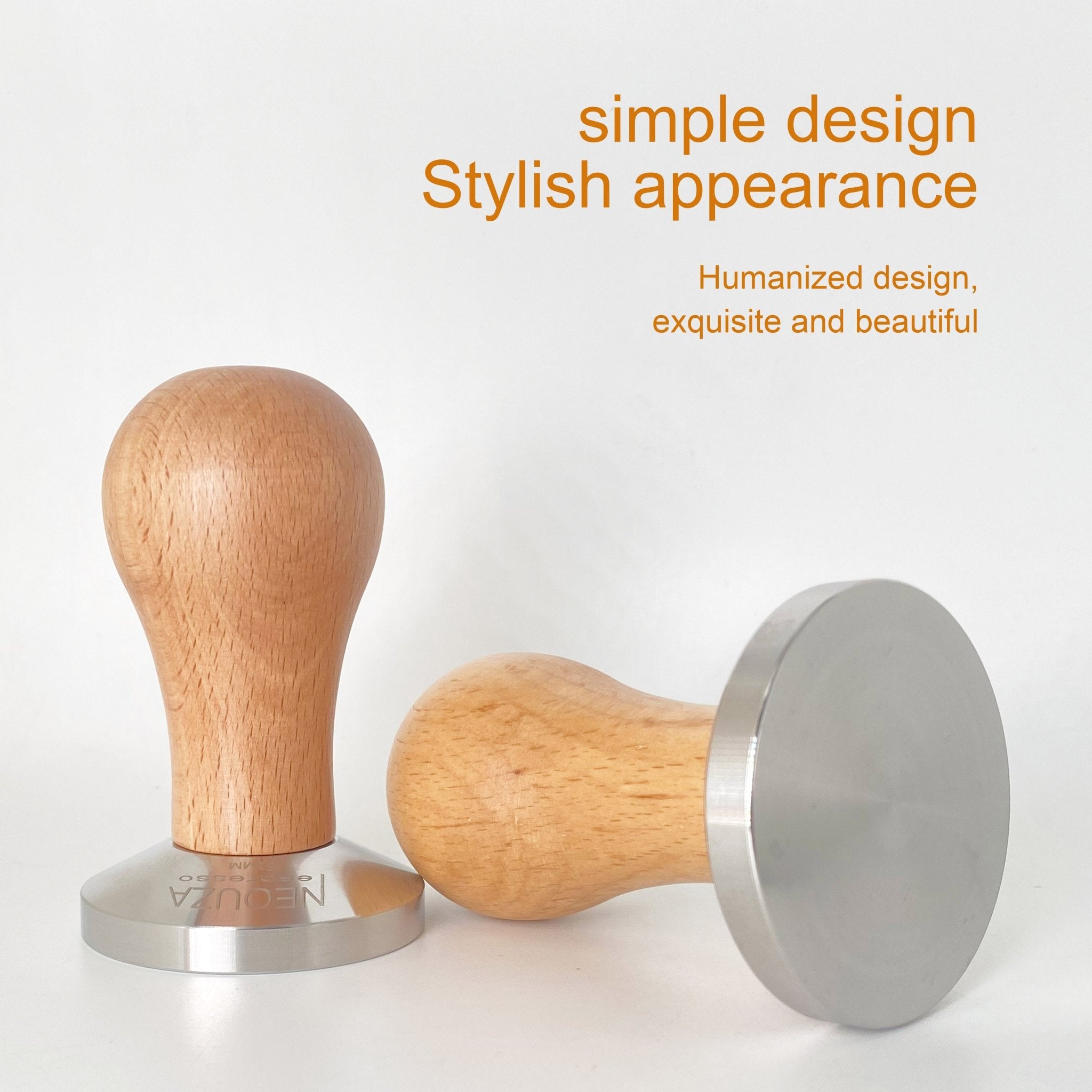 NEOUZA Coffee Machine Tamper 51mm 53mm 58mm Barista Powder Bean Press Wooden Handle Stainless Steel Flat Base,Fit for Espresso Filter Basket Portafilter - NEOUZA Official Website