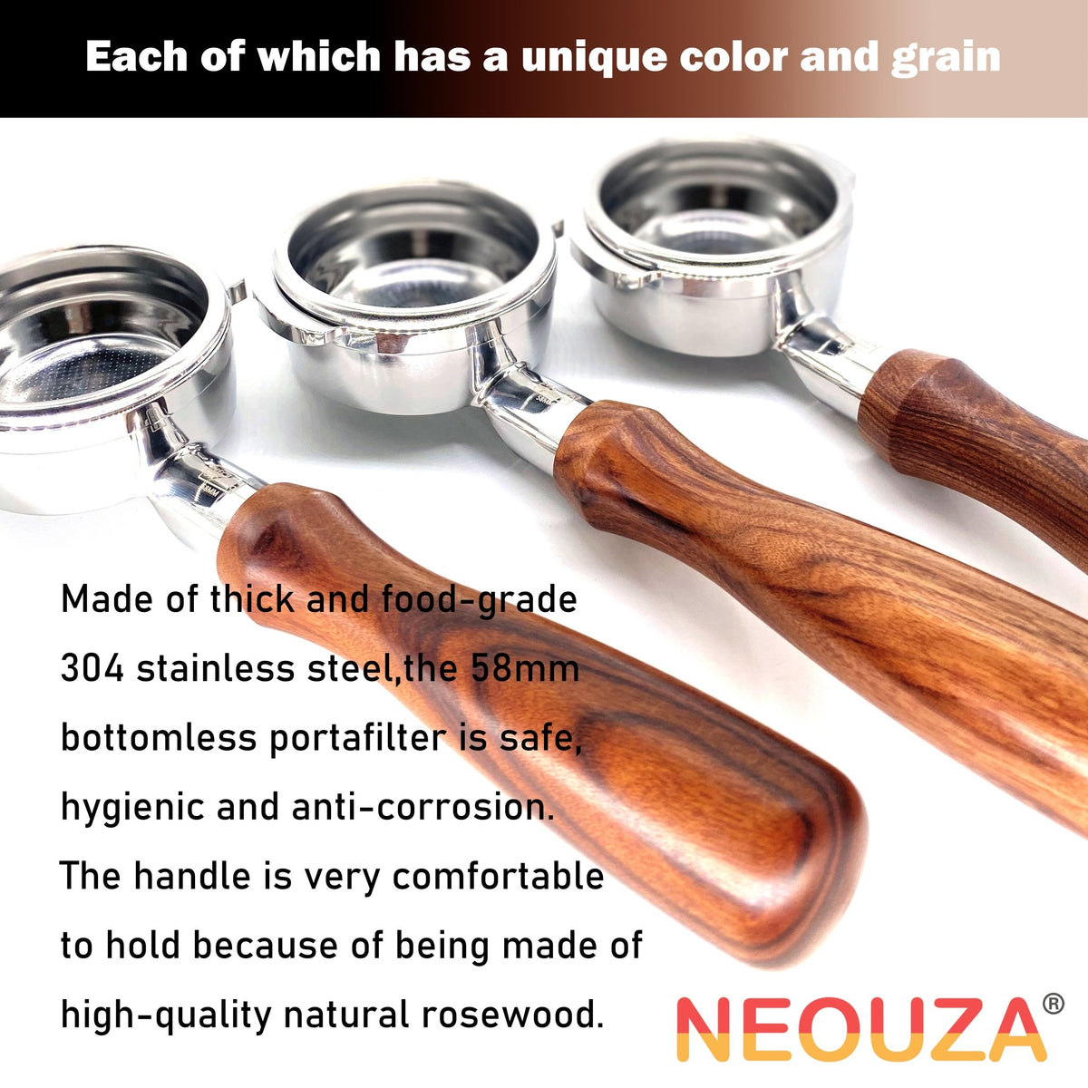 NEOUZA 58mm Bottomless Portafilter for La Mazocco Machine, 304 Stainless Steel - NEOUZA Official Website