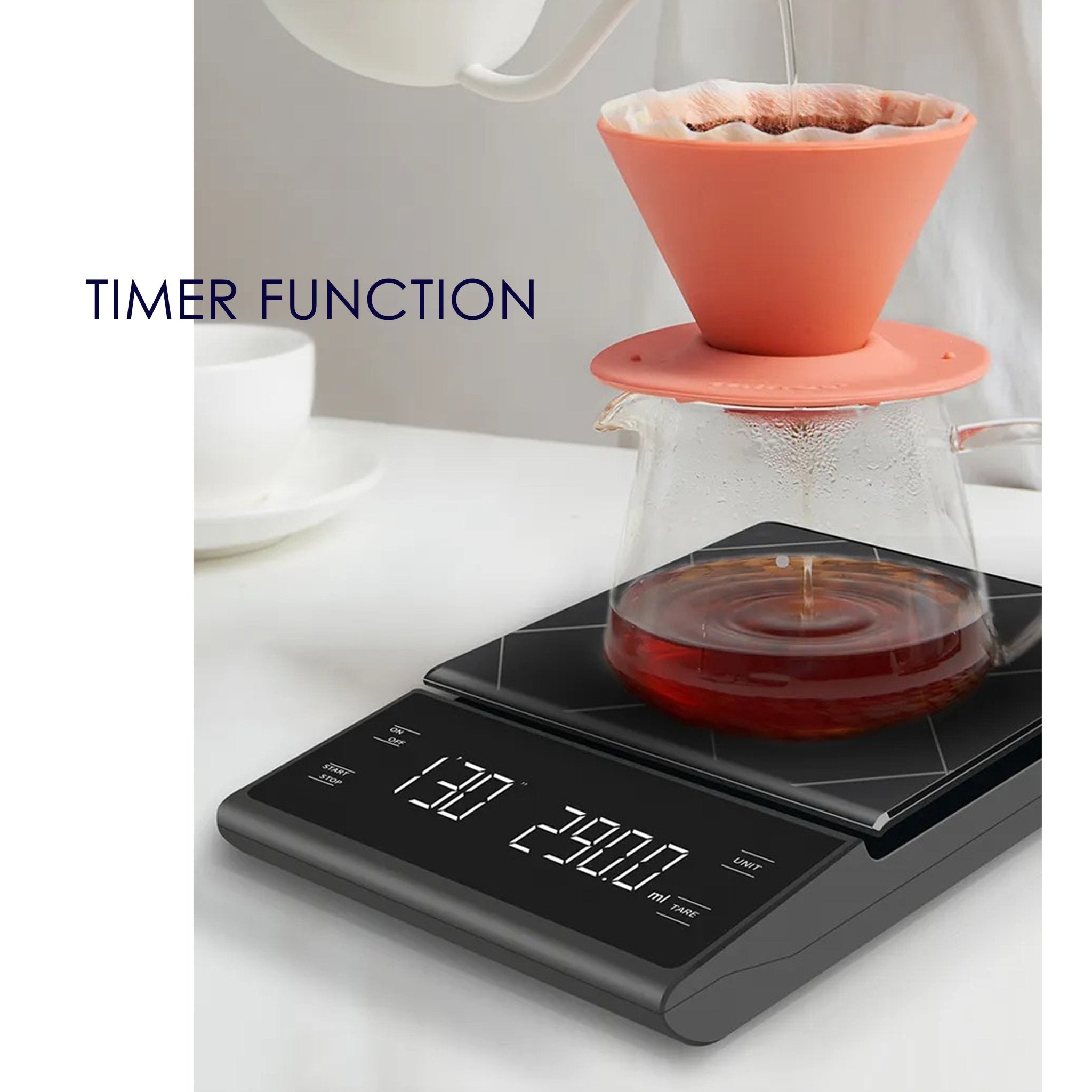 NEOUZA Pour Over Drip Coffee Electronic Scale Baking Scale Kitchen Scale LED Screen Smart Type-C Charging Port Waterproof Load Capacity 3KG/6.6LB - NEOUZA Official Website