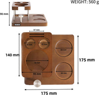 NEOUZA Espresso Tamper Organizer Station for 51/53/58mm Tamper Distributor Portafilter, Wood Taming Station,Portafilter Holder, Tamping Mat (53 MM)