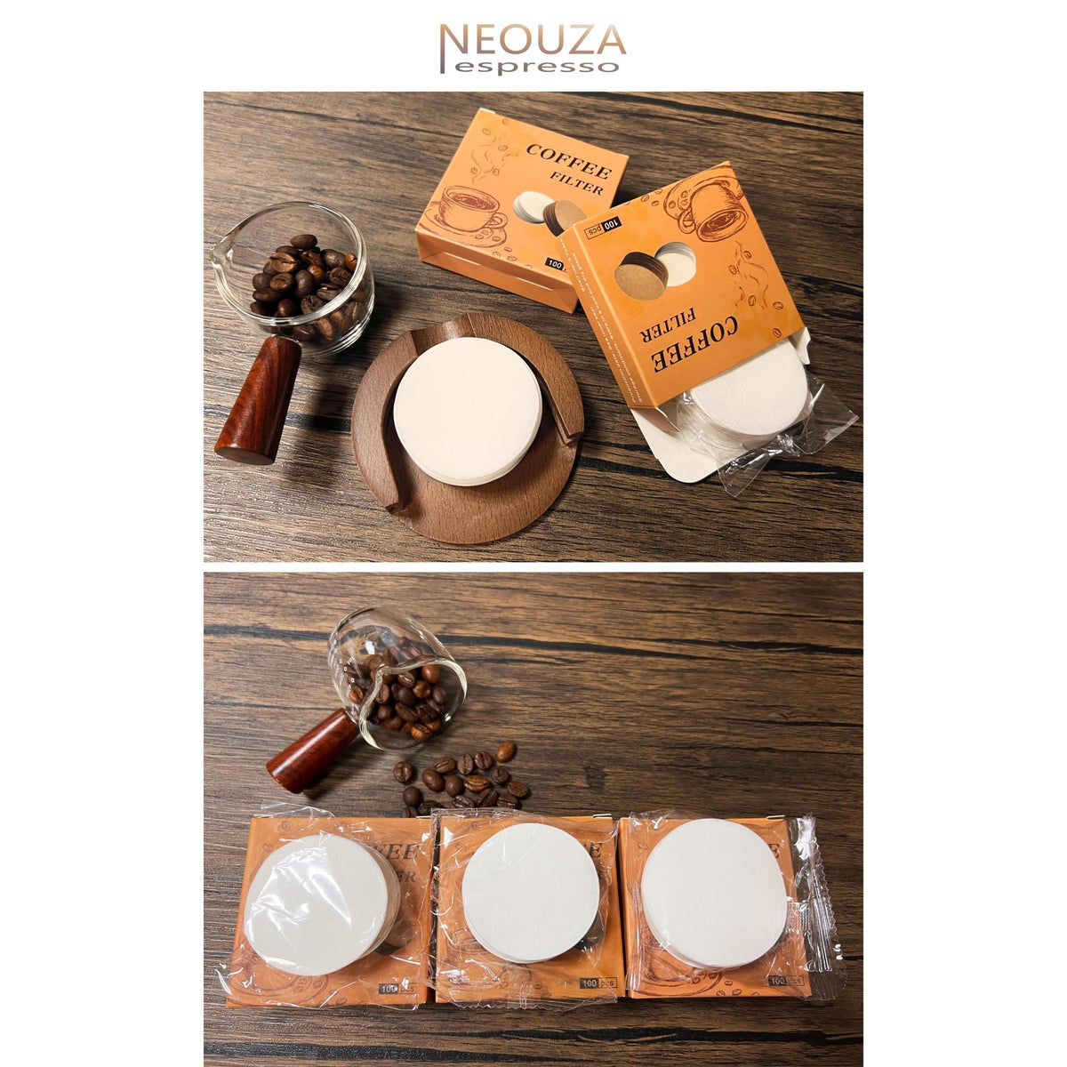 NEOUZA 500pcs Coffee Paper Filter Round for Espresso Machine Portafilter Moka Pot Disposable Puck Screen Unbleached - NEOUZA Official Website