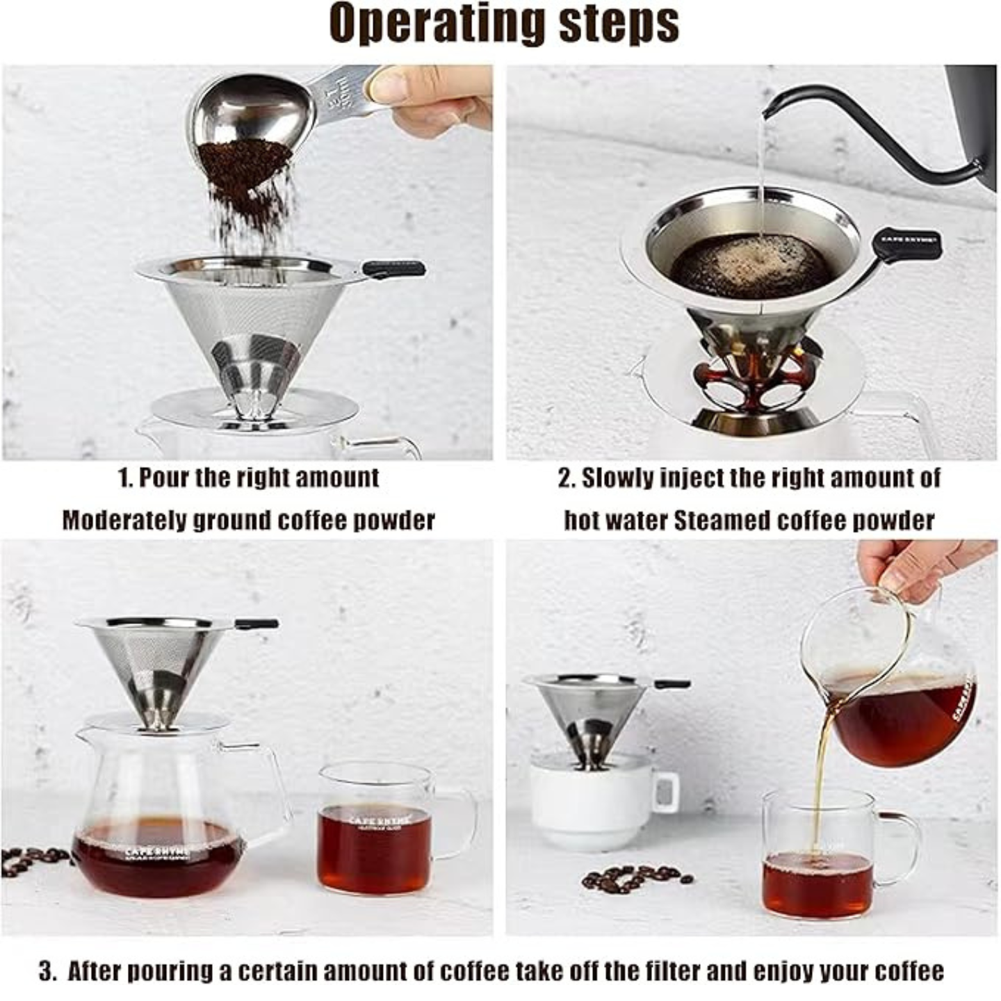 NEOUZA Pour Over Kaffeebereiter-Set, manueller Bohnenmahlwerk, Schwanenhals-Kessel, Kaffeefilter, Edelstahl