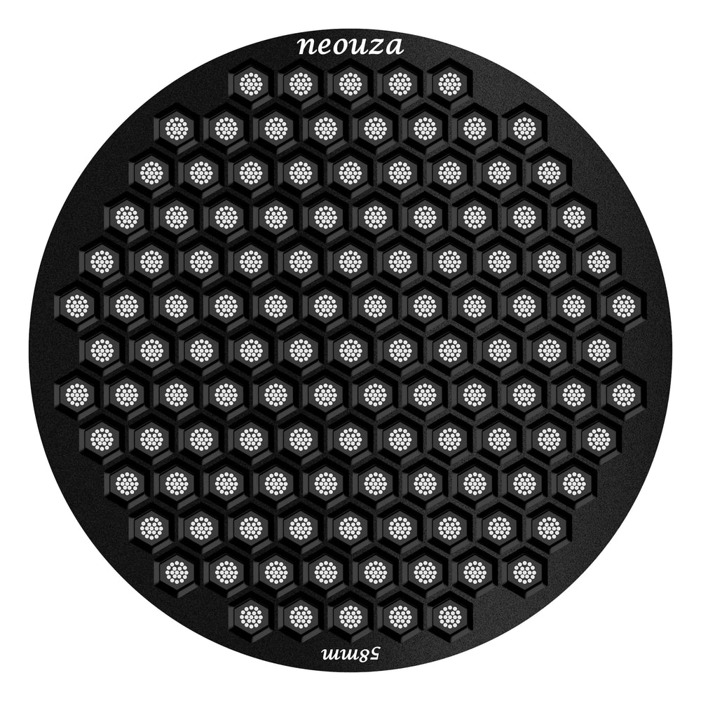 NEOUZA V4 Espresso Puck Screen 0.8mm Thickness Honeycomb Mesh Double Layer Black Protective Coating for Coffee Portafilter Basket (2, Black and Silver, 51mm)