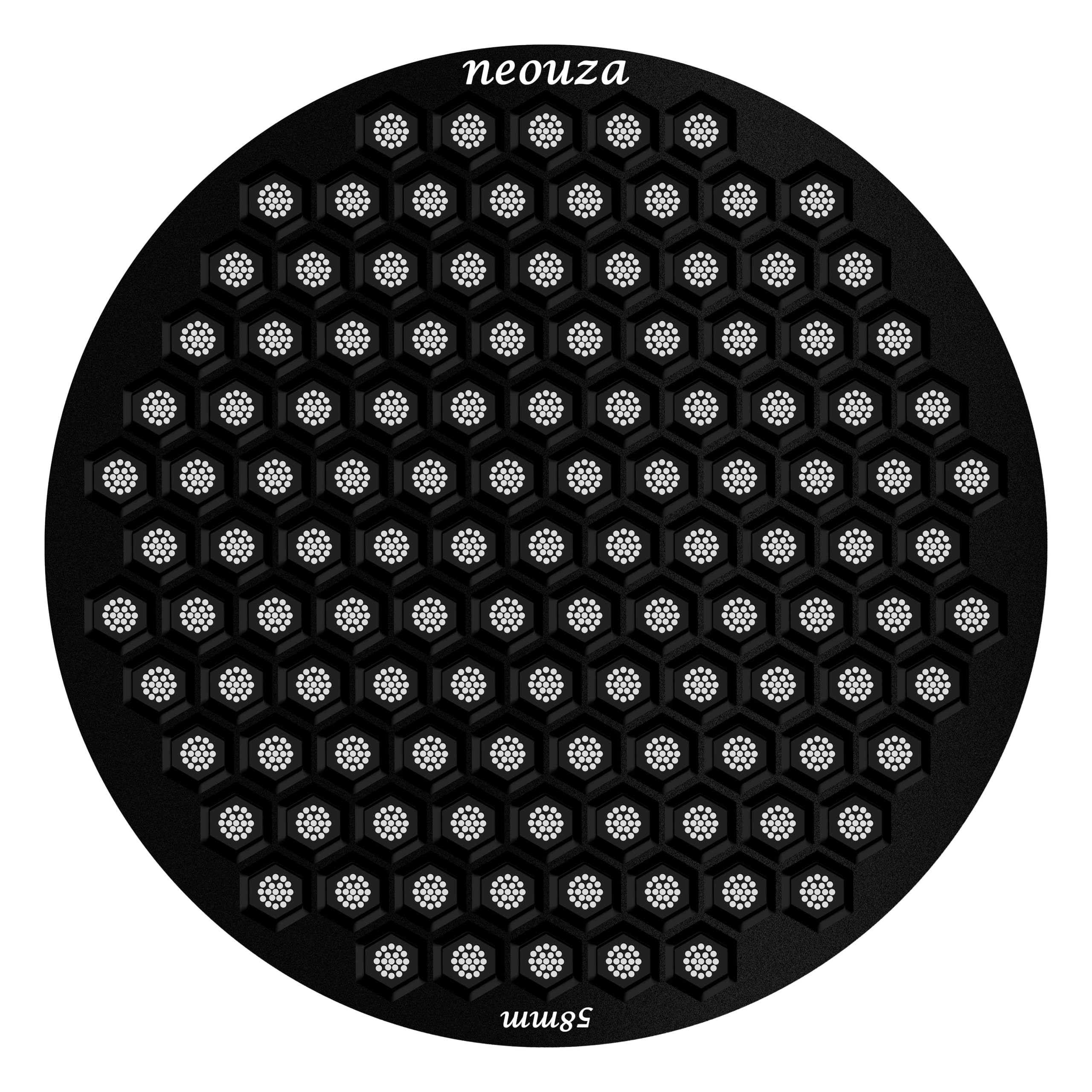 NEOUZA V4 Espresso Puck Screen 0.8mm Thickness Honeycomb Mesh Double Layer Black Protective Coating for Coffee Portafilter Basket (2, Black and Silver, 51mm)