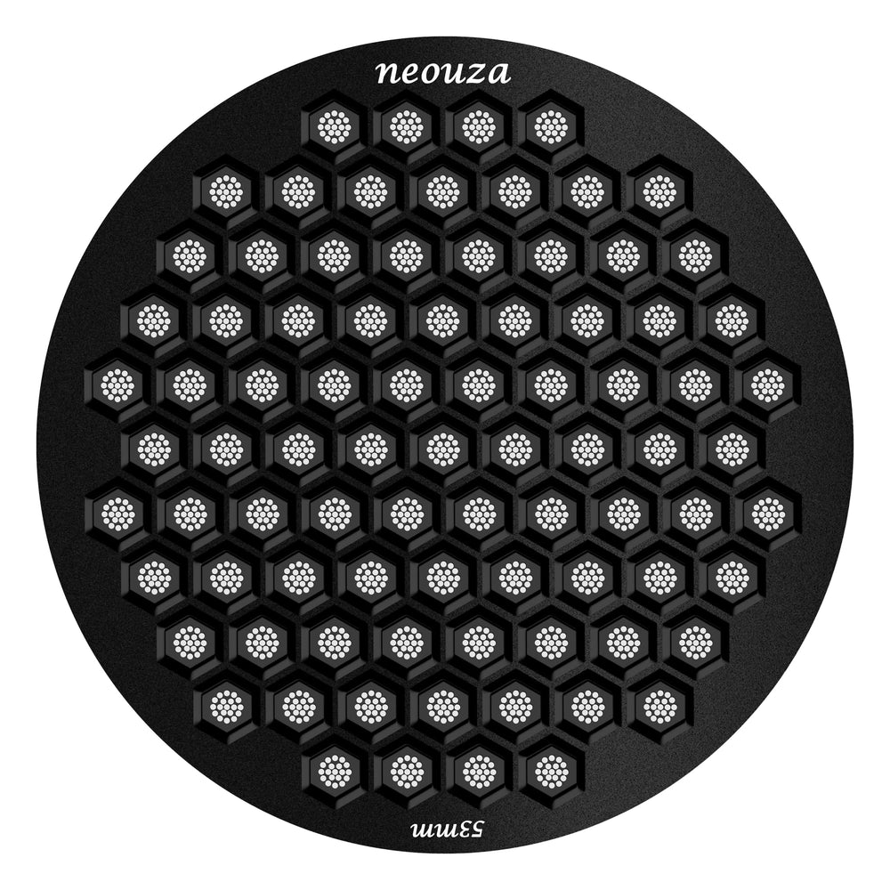 NEOUZA V4 Espresso Puck Screen 0.8mm Thickness Honeycomb Mesh Double Layer Black Protective Coating for Coffee Portafilter Basket (2, Black and Silver, 51mm)