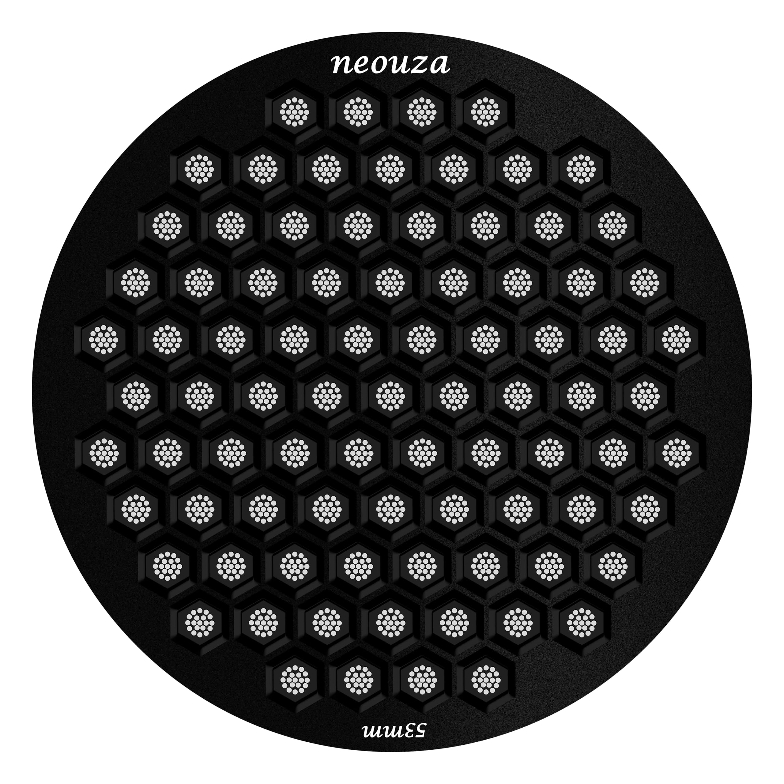 NEOUZA V4 Espresso Puck Screen 0.8mm Thickness Honeycomb Mesh Double Layer Black Protective Coating for Coffee Portafilter Basket (2, Black and Silver, 51mm)