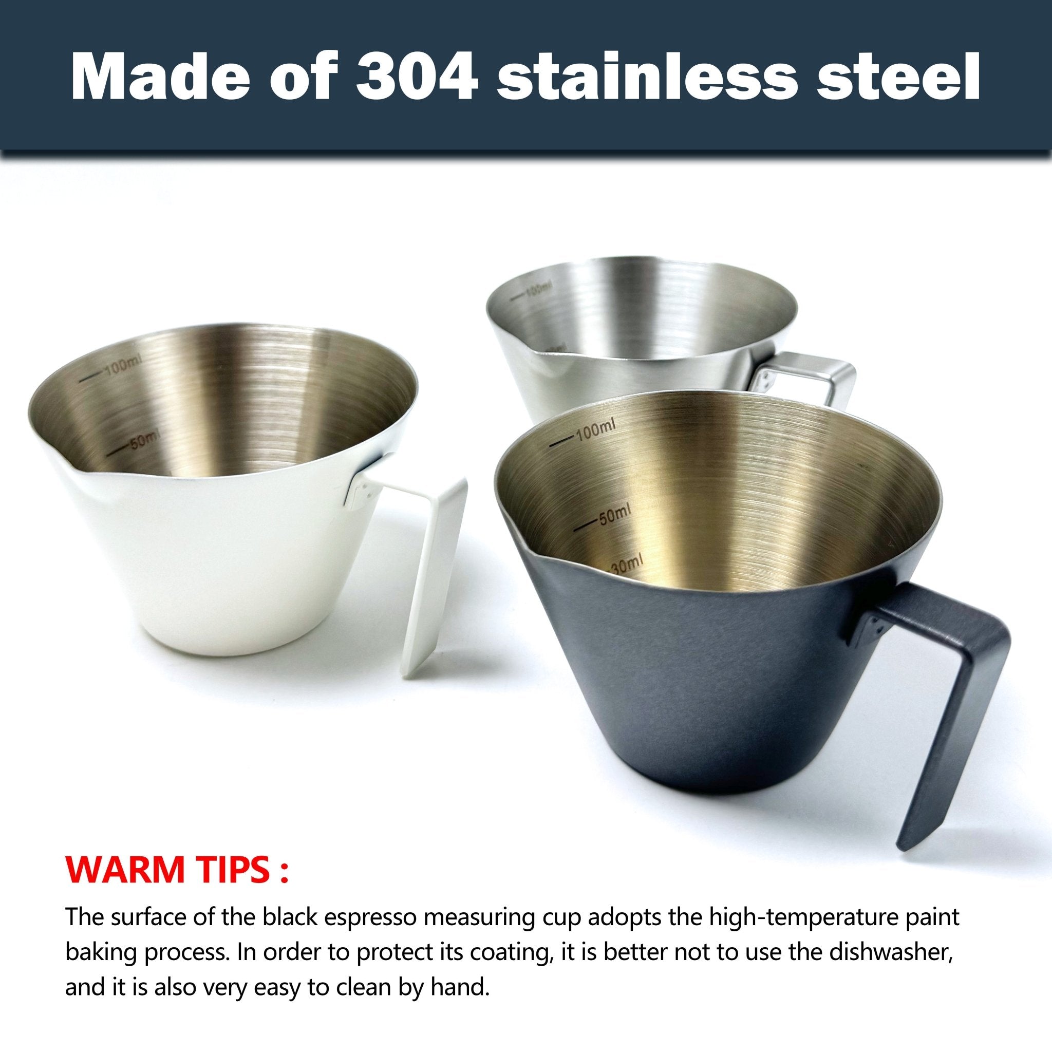 NEOUZA Espresso Shot Cups 100mL Espresso Measuring Cup Stainless Steel Pouring Cup Scale Kitchen Gadgets for Espresso Accessories - NEOUZA Official Website