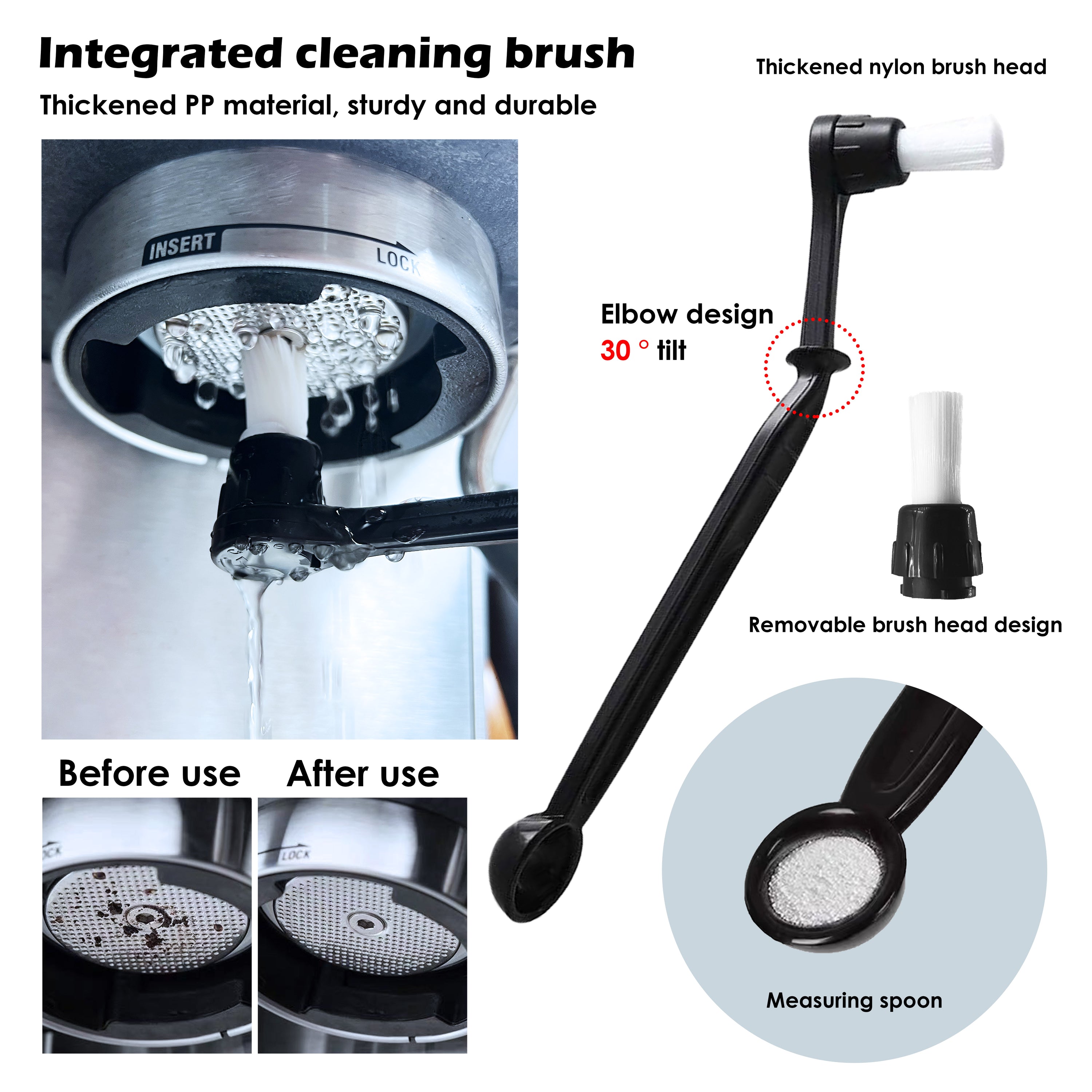 NEOUZA Espresso Machine Cleaning Tool Kit - Brushes for Brewing Group Head, Grinder and Coffee Bar, Air Blower