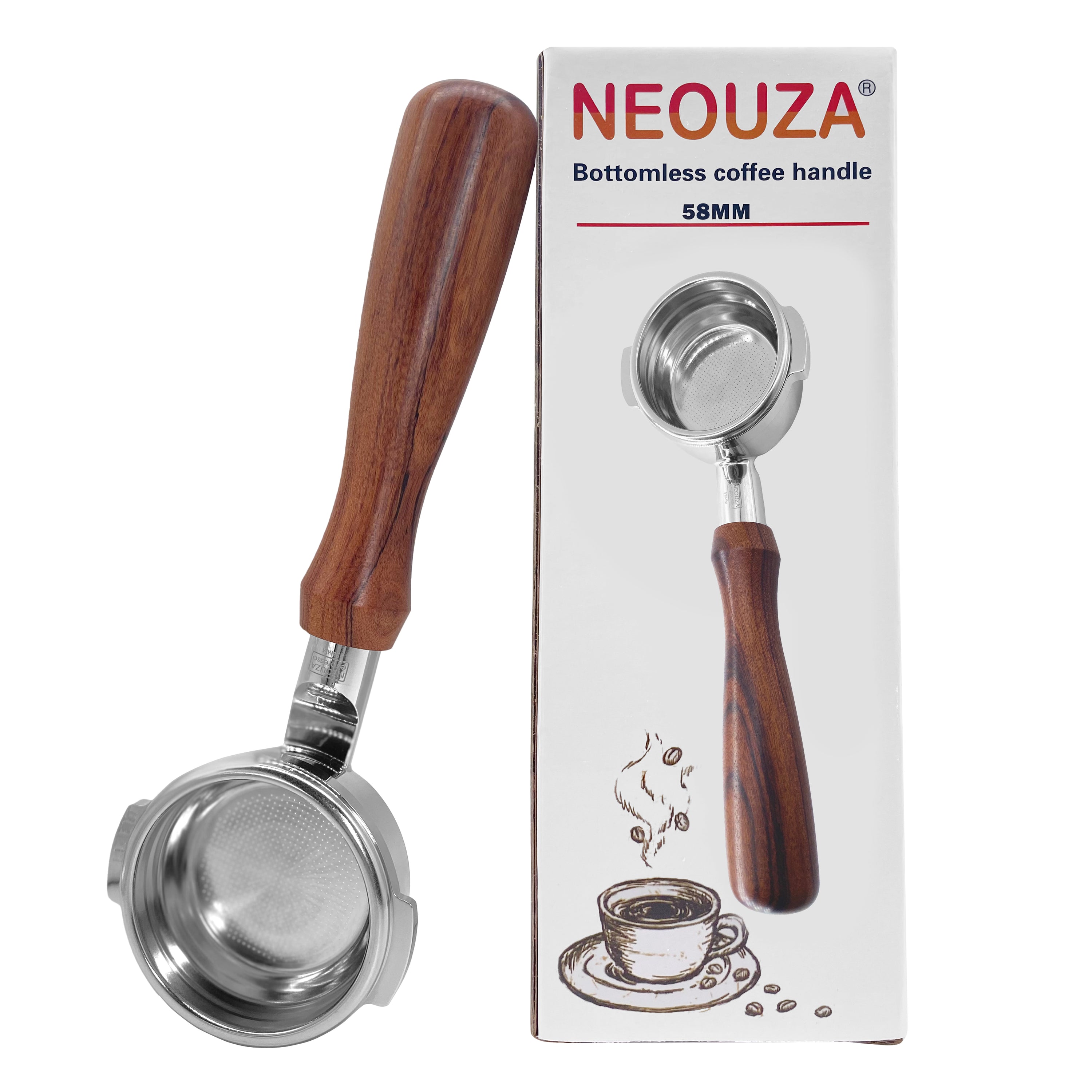 NEOUZA 54mm & 58mm Bottomless Portafilter for Breville 870/875/878/880, 900XL/920XL/980XL/990BSS with Filter Basket, Tamper Mat, Spoon, Cleaning Brush