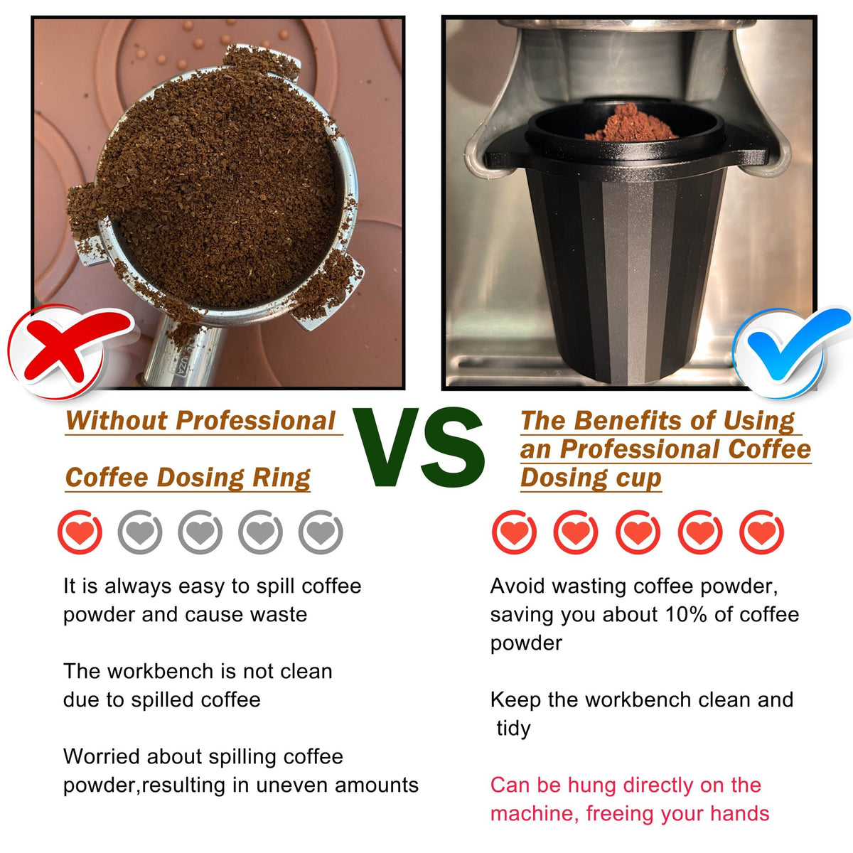 NEOUZA 54mm Espresso Funnel Dosing Cup Aluminum Alloy RDT Spray Compatible for Breville Sage 8 Series 870/875/878/880 Portafilter Coffee Grinder - NEOUZA Official Website