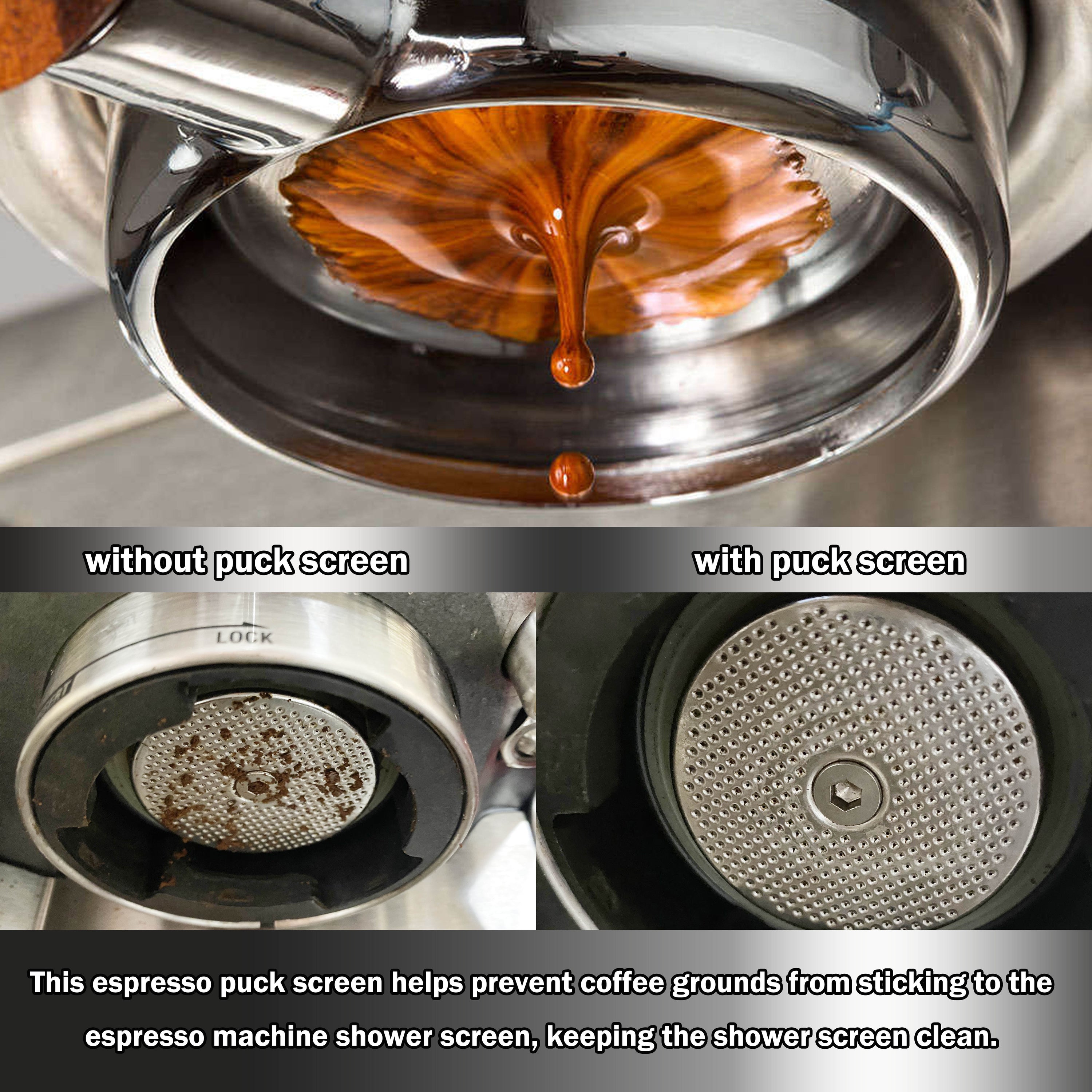 NEOUZA V3 Espresso 51/53/58mm Puck Screen 0.8mm Thickness Mesh Resuable Filter Stainless Steel for Barista Coffee Portafilter Basket