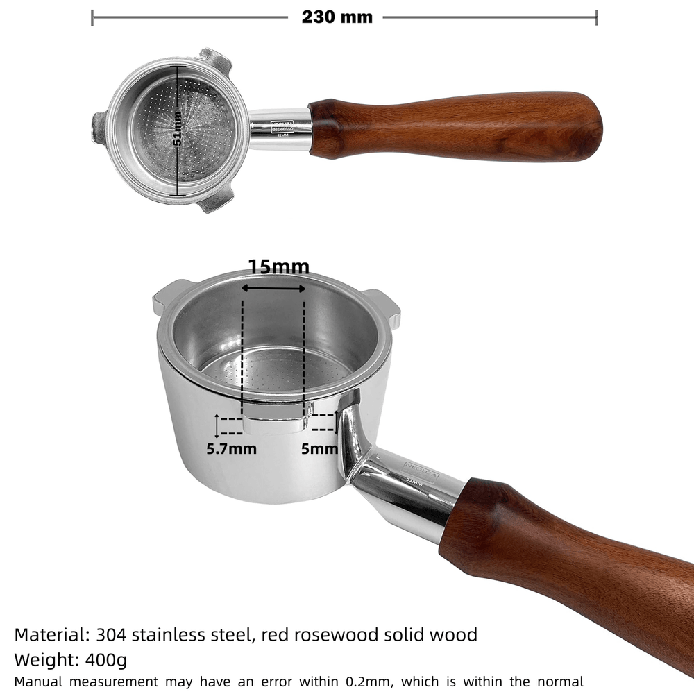 NEOUZA 51mm Espresso Bottomless Portafilter for Delonghi La Specialista EC9155/9335/9355/9665 304 Stainless Steel with Non-Pressurized Filter Basket - NEOUZA Official Website
