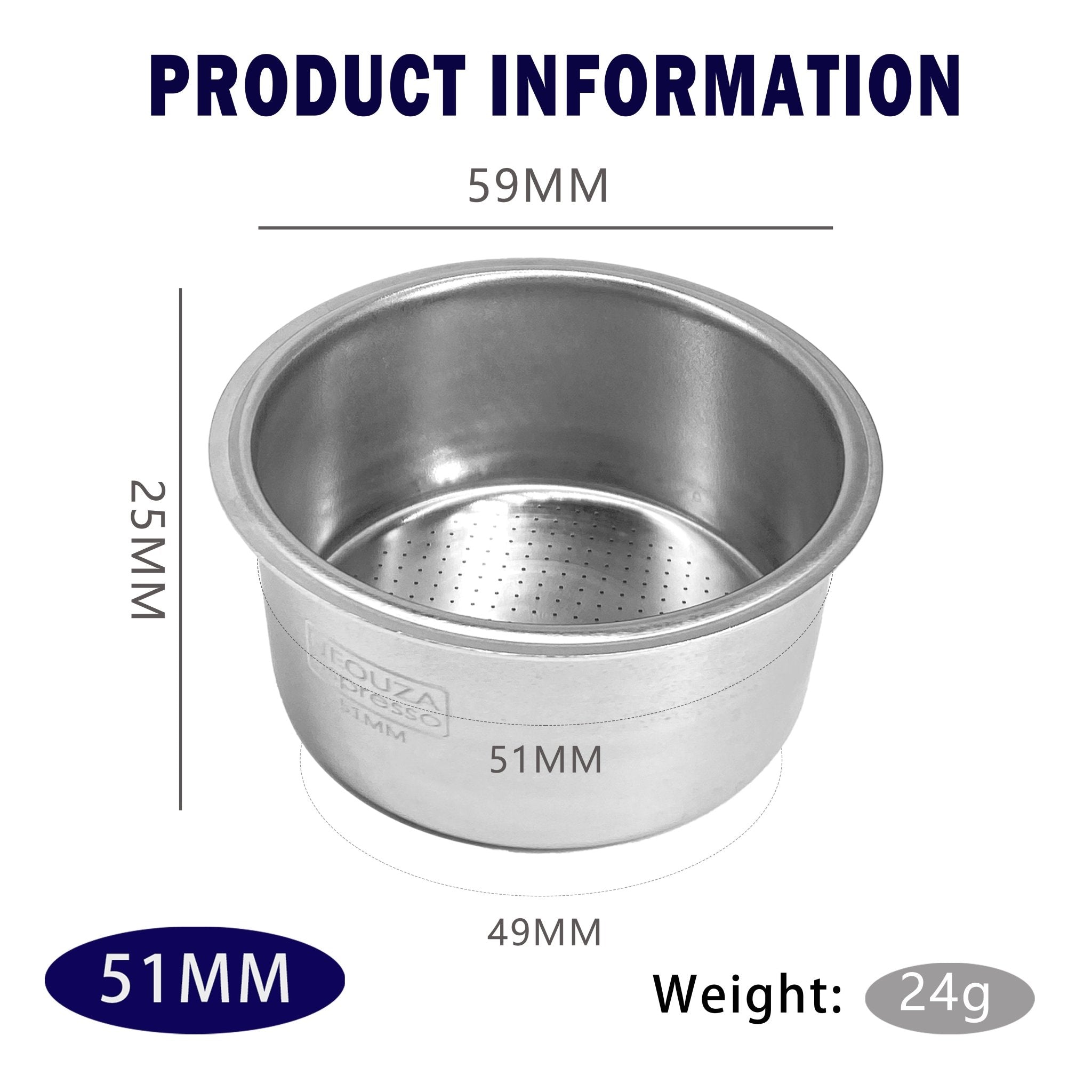 NEOUZA 51mm Filter Basket for Espresso Coffee Machine，Compatible with 51mm portafilter，1/2/4 Cup - NEOUZA Official Website