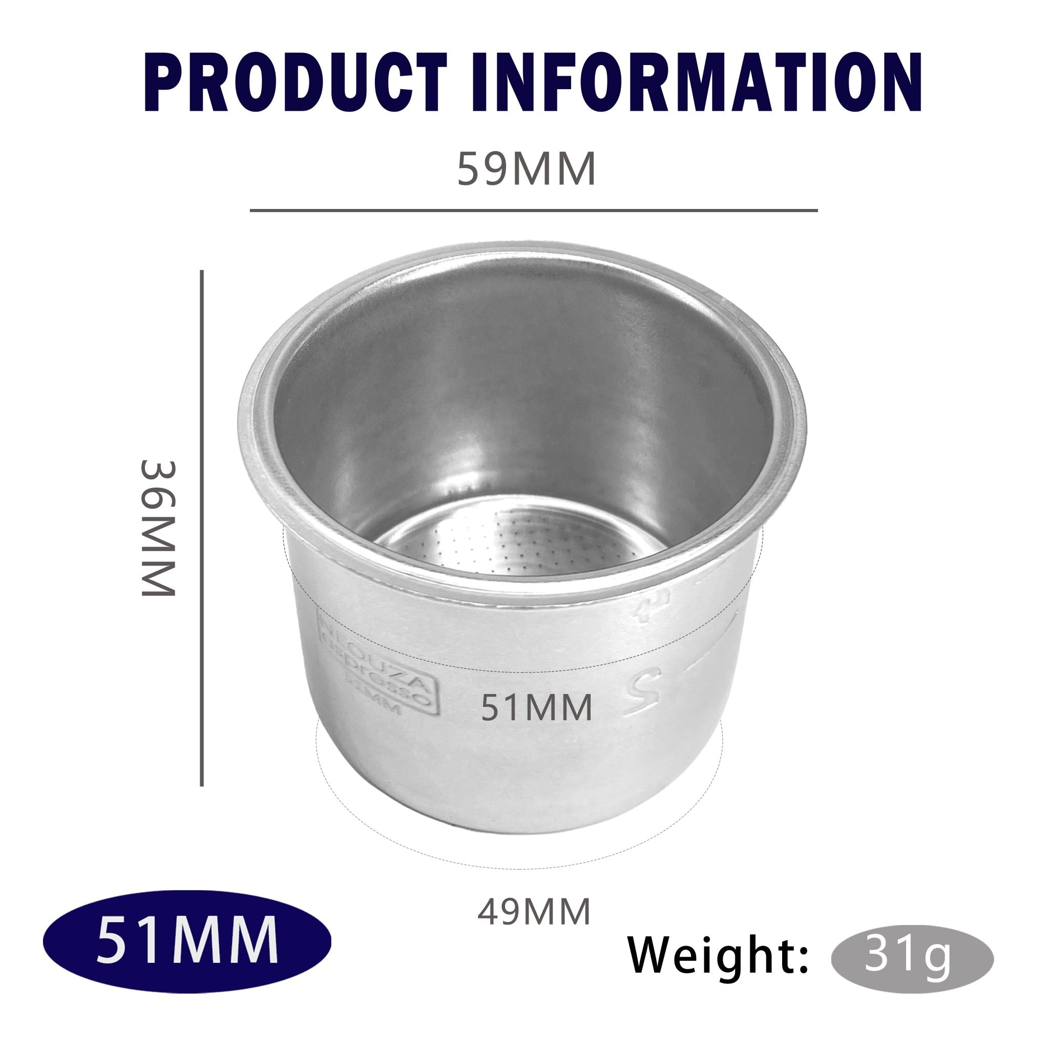 NEOUZA 51mm Filter Basket for Espresso Coffee Machine，Compatible with 51mm portafilter，1/2/4 Cup - NEOUZA Official Website